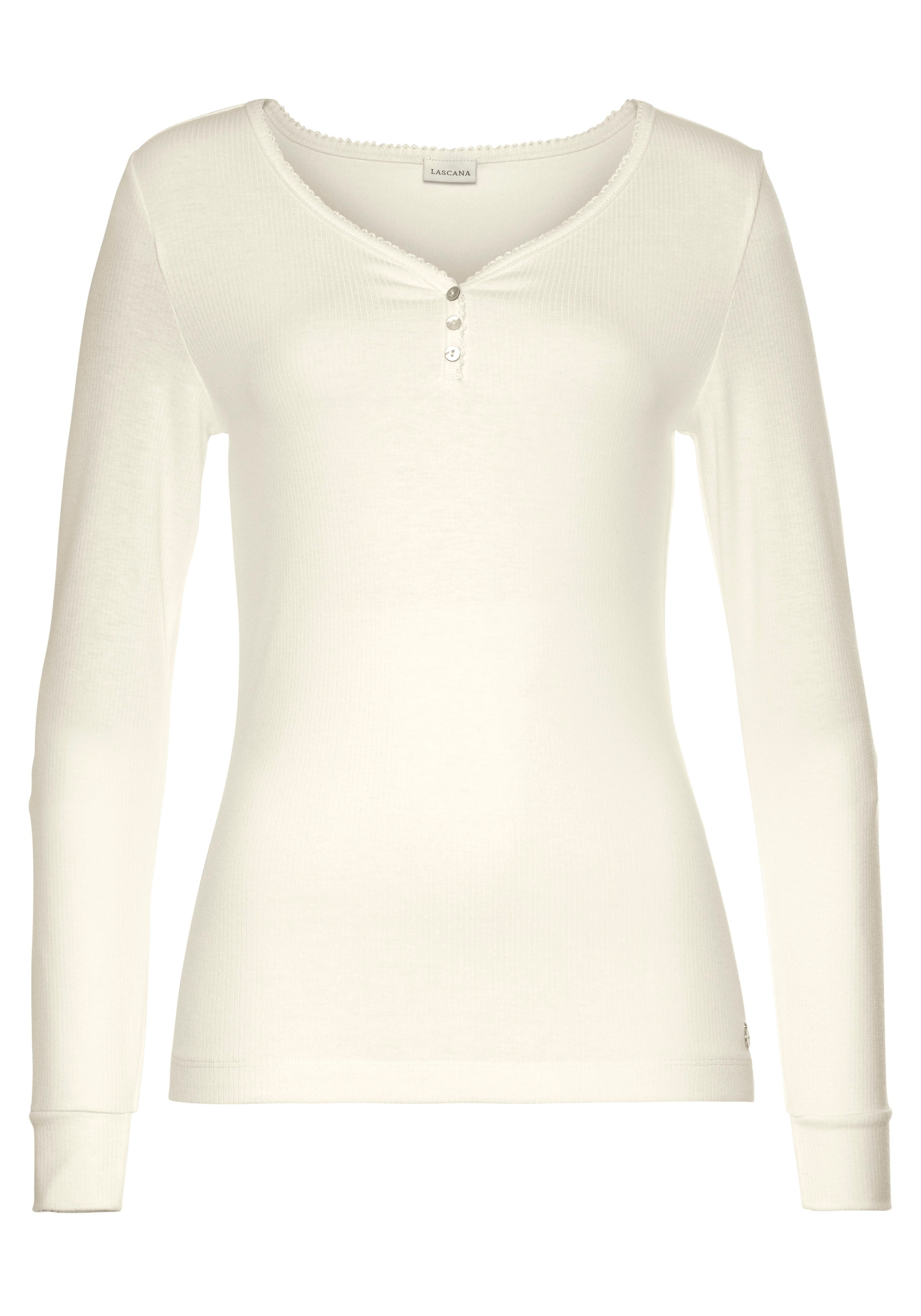 LASCANA Pyjamaoberteil 1-teilig, aus Rippstrick günstig online kaufen