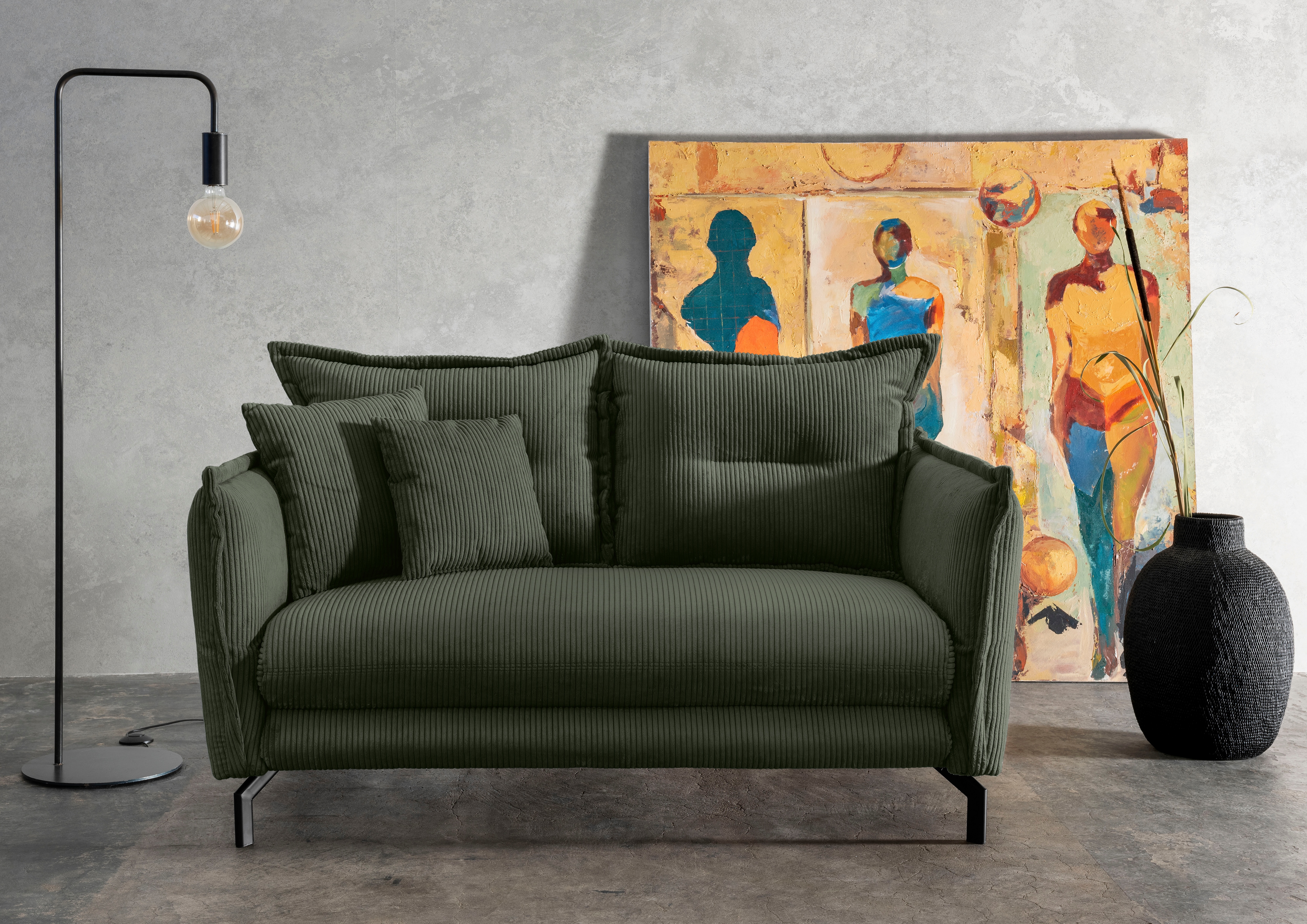 Home affaire Ecksofa "Lava modern und bequem, schmale Armlehnen, tolle Detailverarbeitung" zwei verschiedene Fußfarben wählbar