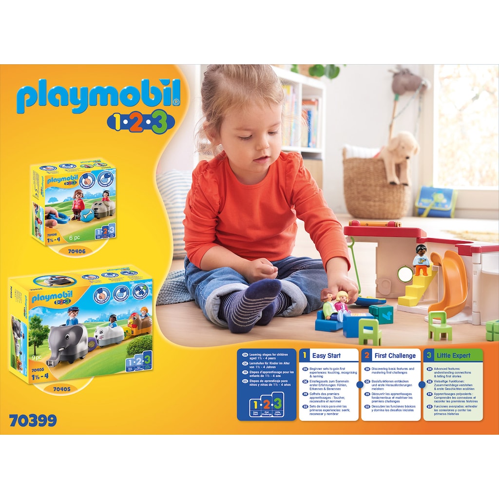 Playmobil® Konstruktions-Spielset »Mein Mitnehm-Kindergarten (70399), Playmobil 1-2-3«, (15 St.)