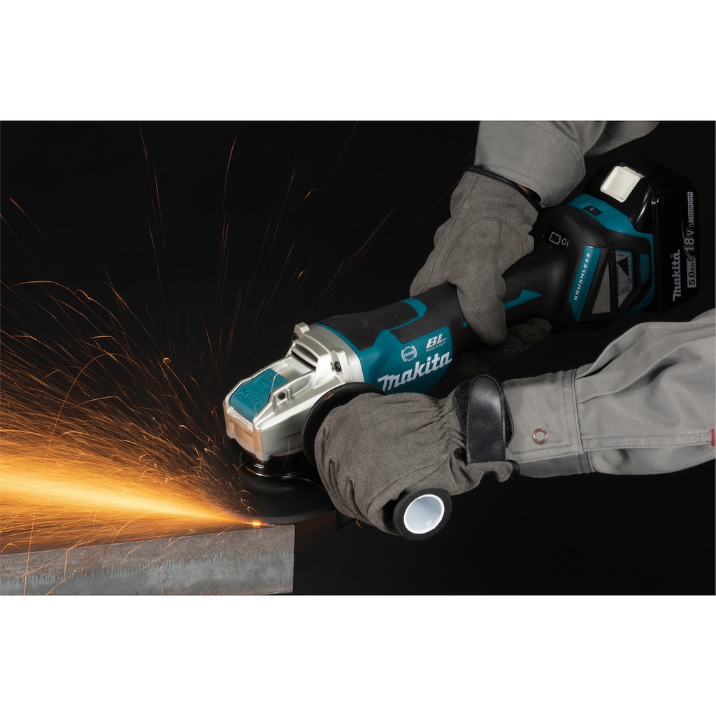 Makita Akku-Winkelschleifer »DGA519RTJ«, (Set)