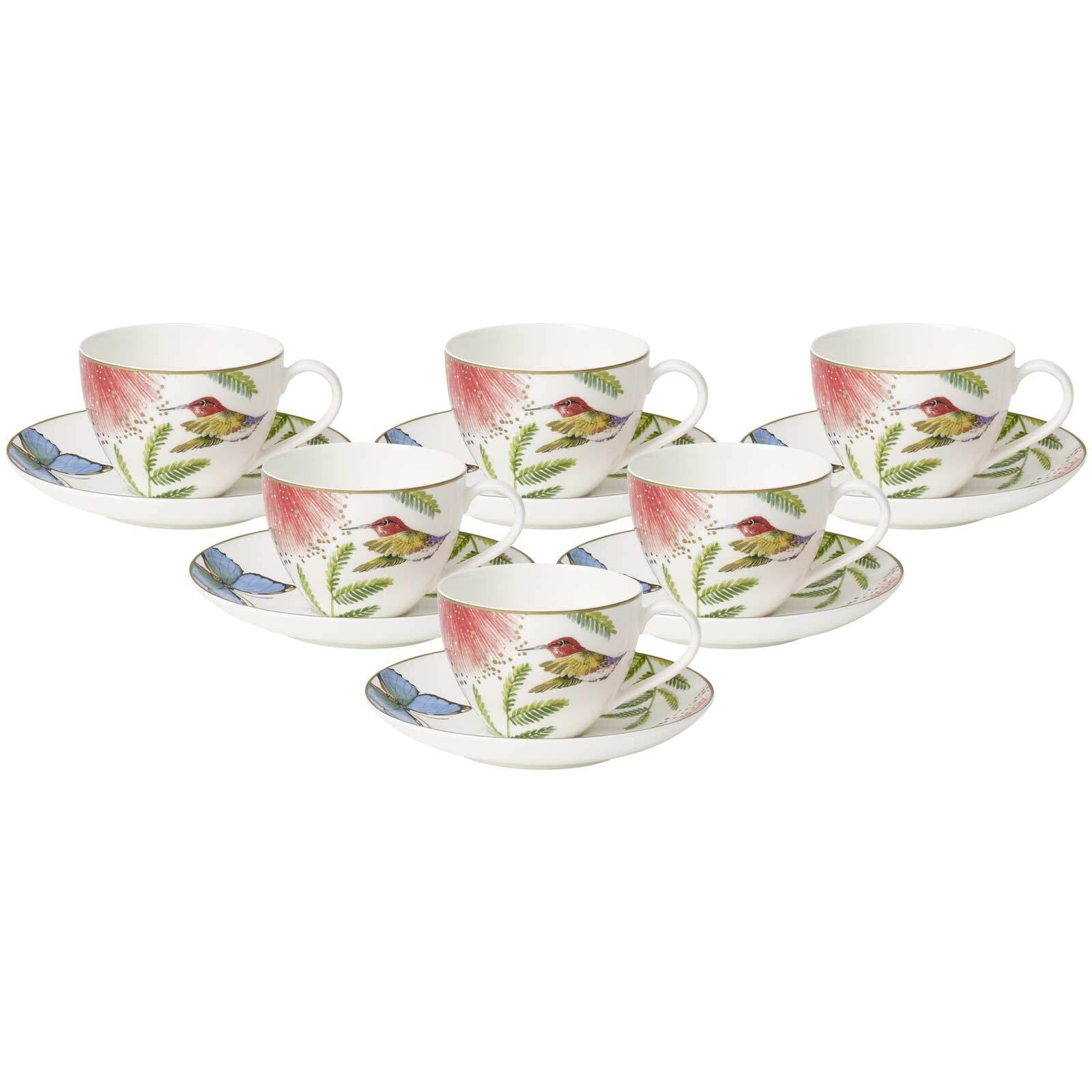 Villeroy & Boch Tasse "Kaffeetassen mit Untertassen Amazonia Anmut 200 ml 6er Set bunt"