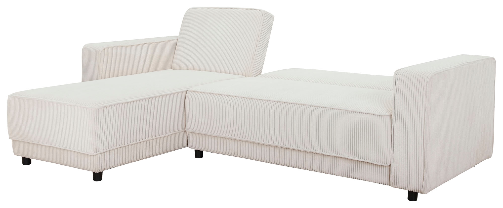 Dorel Home Ecksofa »Allie Schlafsofa 230 cm mit Relaxfunktion in der Rückenlehne«, Schlaffunktion (108/194,5cm), trendiger Cord o. pflegeleichter Velours