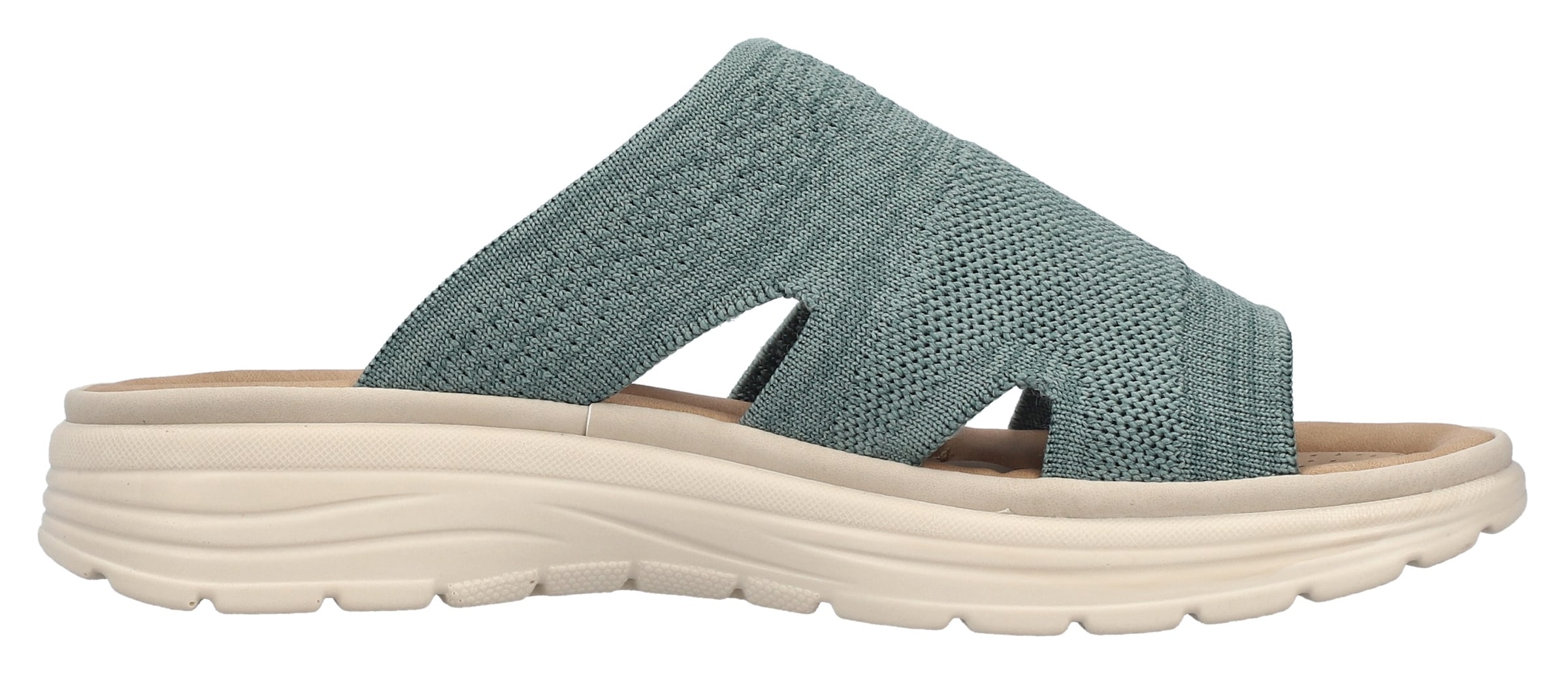 Rieker Pantolette, Sommerschuh, Hausschuh, Schlappen, Strandschuh mit Fußbett