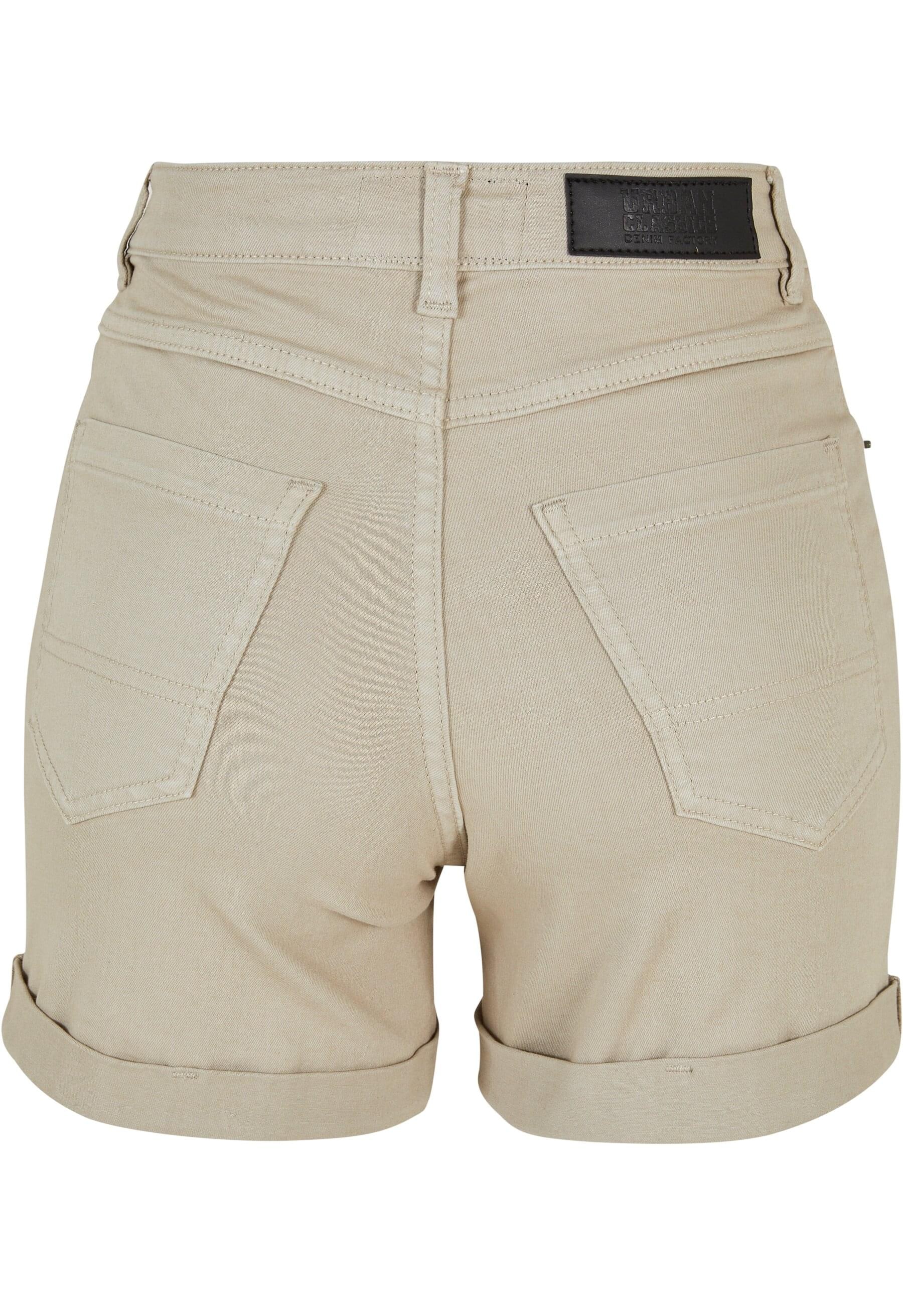 URBAN CLASSICS Shorts "Urban Classics Damen Ladies Colored Strech Denim Sho günstig online kaufen