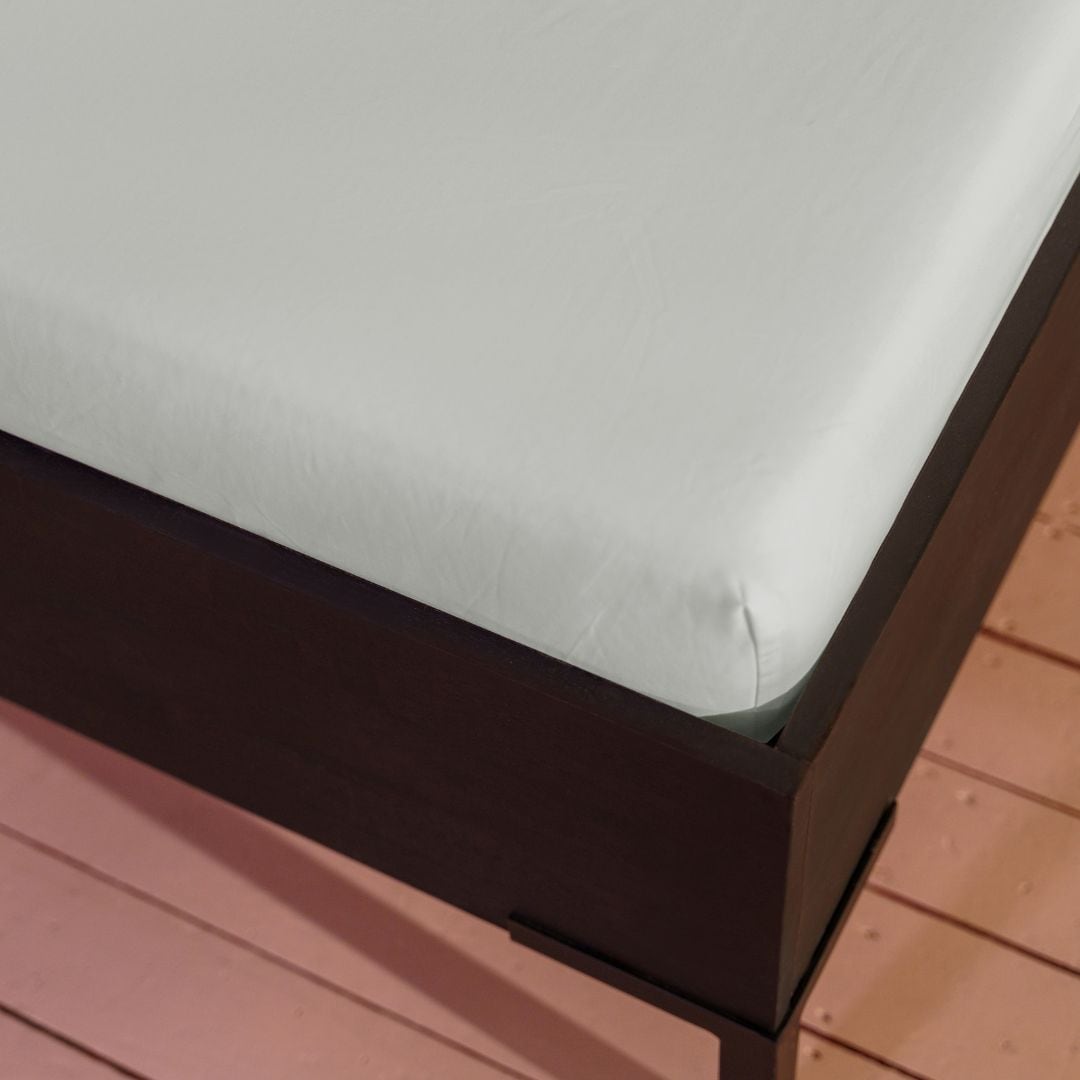 Spannbettlaken KAYORI, B:120cm L:200cm, grau, Perkal, Obermaterial: 100% Baumwolle, Bettlaken, "Shizu", Bio-Baumwolle