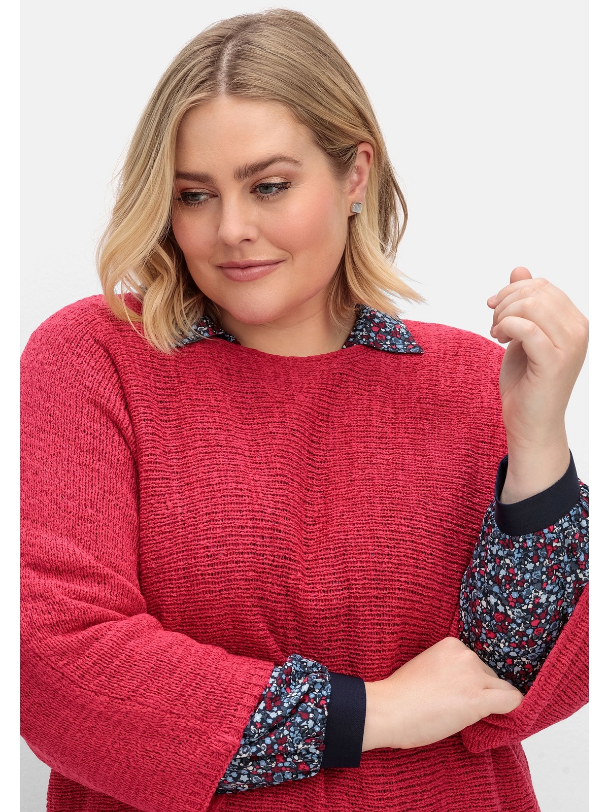 Sheego 3/4 Arm-Pullover »Große Größen«, mit 3/4-Arm, aus Bändchengarn