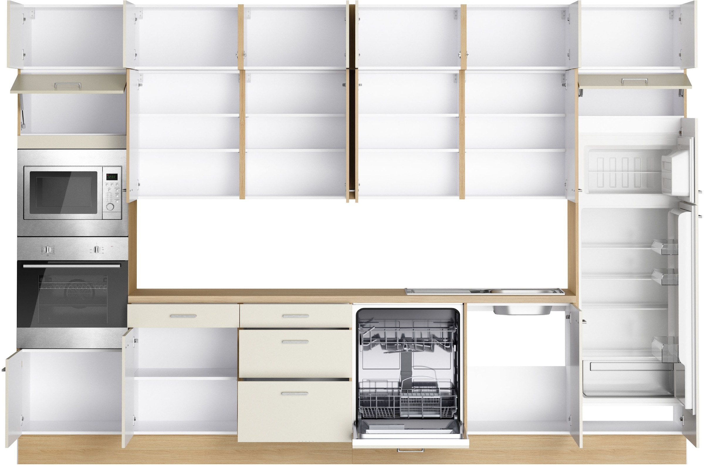 KOCHSTATION Küchenzeile »KS-Lucy« Breite 360 cm, Soft-Close, inkl. Zubehör, wahlweise mit E-Geräten