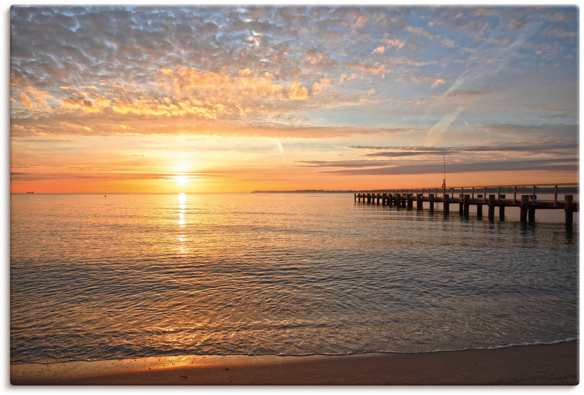 Artland Wandbild "Früh morgens an der Ostsee", Bilder vom Sonnenuntergang & -aufgang, (1 St.), als Alubild, Outdoorbild,