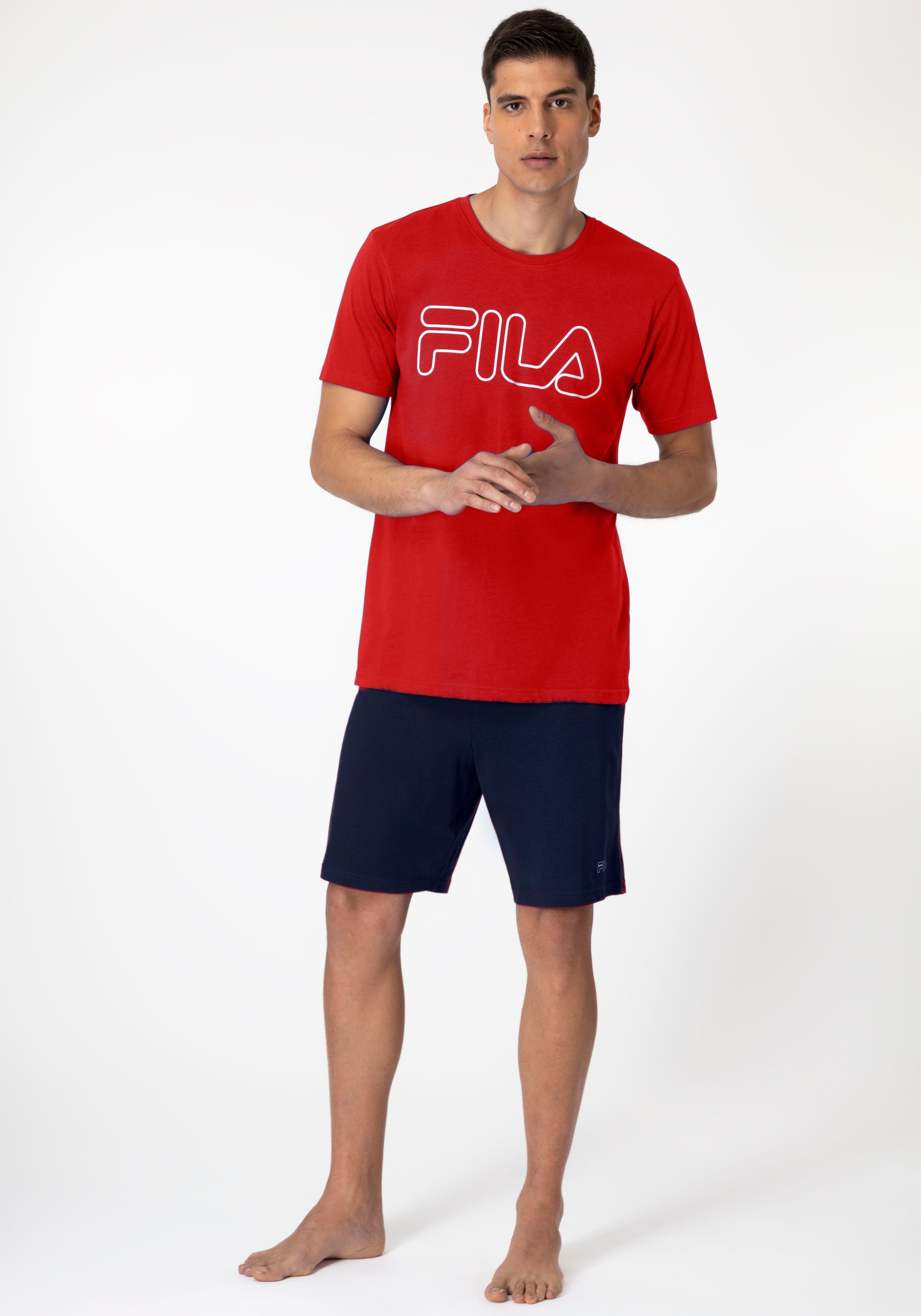 Fila Pyjama, (2-tlg.), mit bequemen Shorts inklusive günstig online kaufen