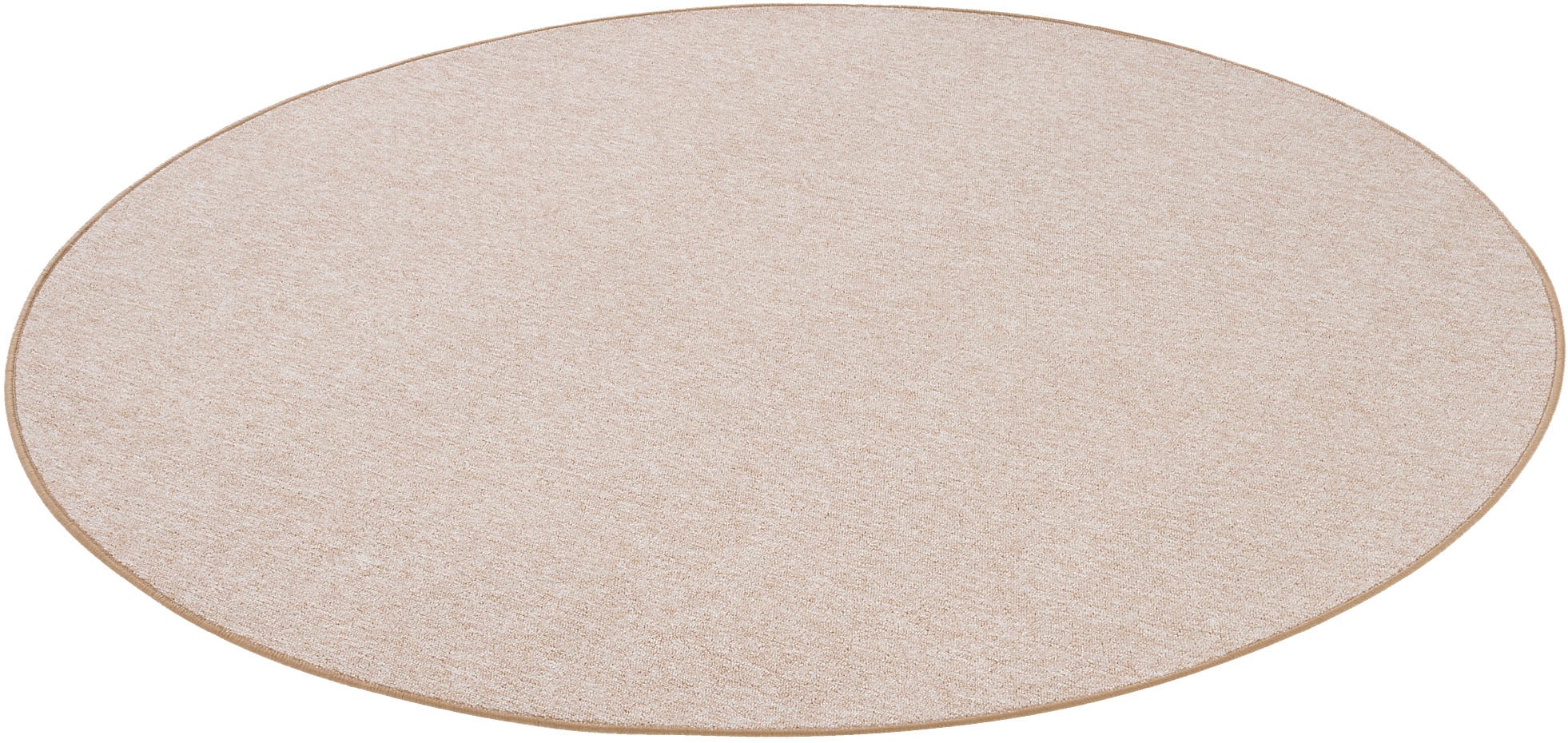 my home Teppich »Fortis«, rund, 5 mm Höhe, Uni Farben, Schlinge, gekettelt, strapazierfähig, Wohnzimmer