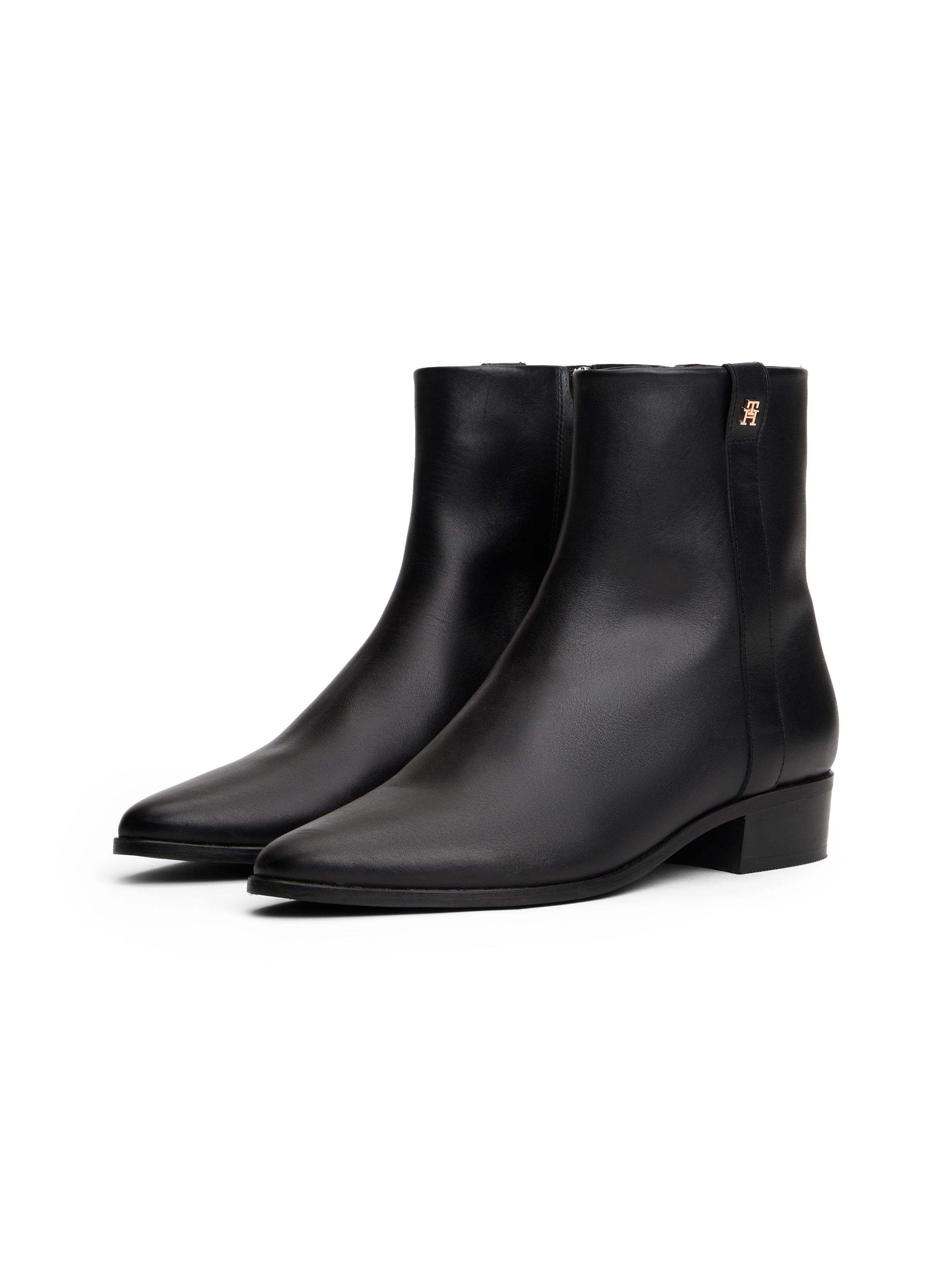 Tommy Hilfiger Stiefelette "TH LEATHER POINTY ZIP BOOTIE", Blcokabsatz, Bus günstig online kaufen