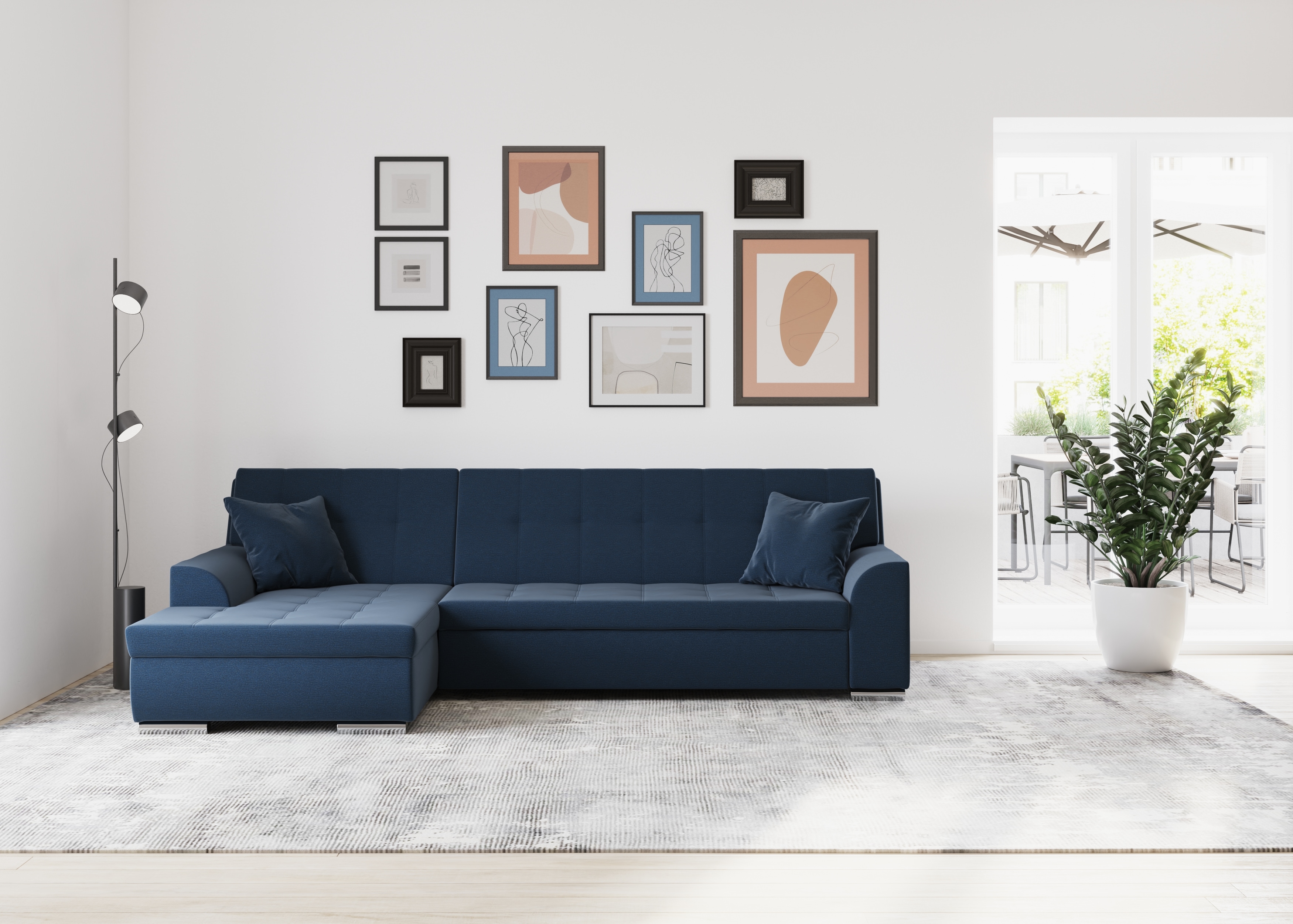 DOMO collection Ecksofa "TREVISO viele Bezüge, auch in Cord, L-Form, 267x178 cm" mit Bettfunktion, inkl. Zierkissen, Unser Dauertiefpreis