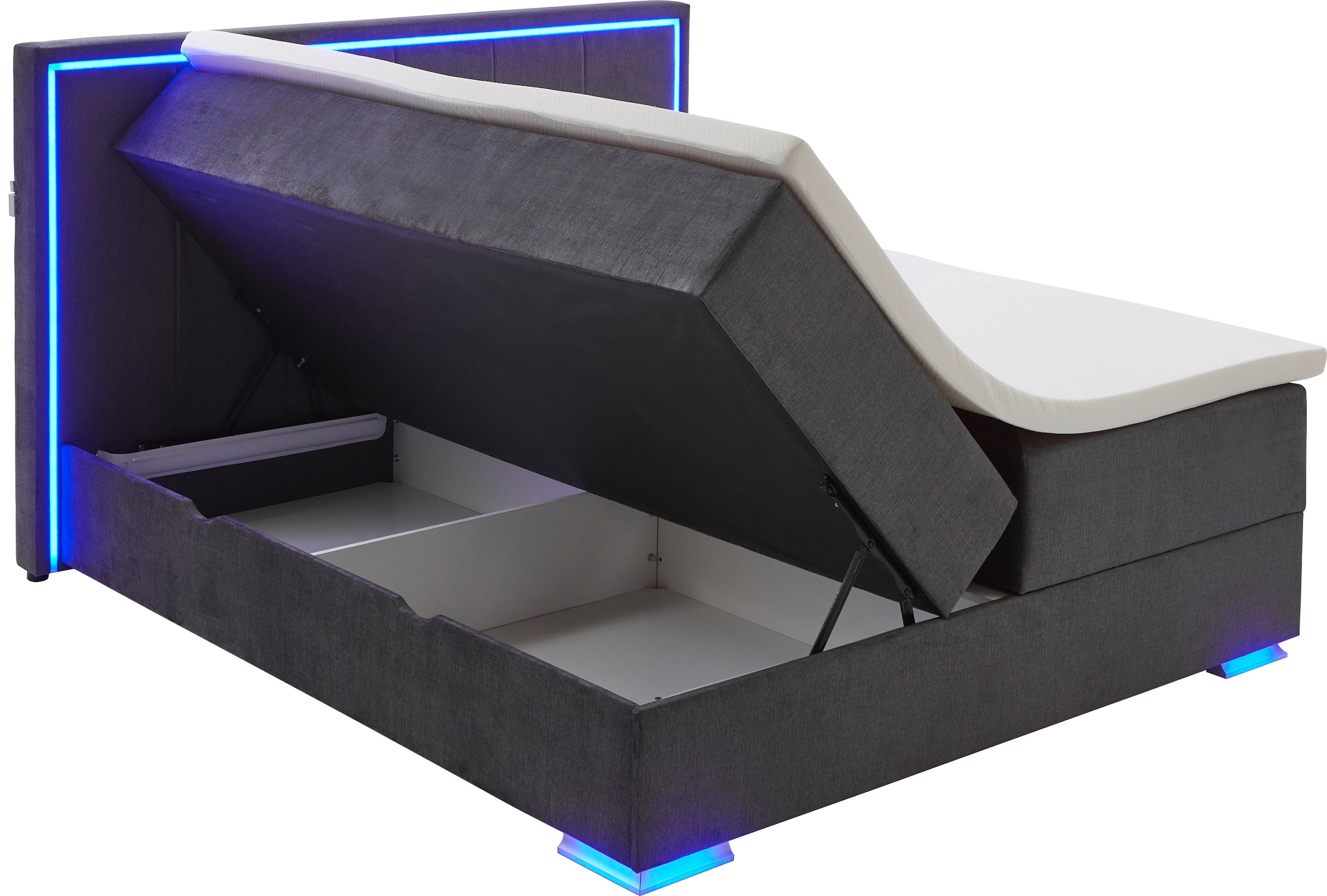 meise.möbel Boxspringbett »Colorado II«, inkl. LED-Beleuchtung & Topper