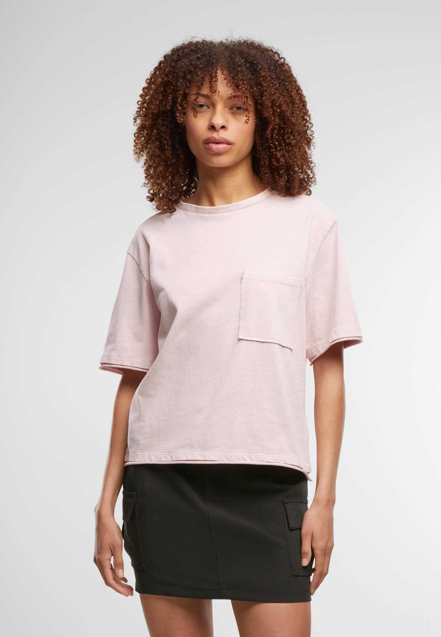 URBAN CLASSICS T-Shirt »Urban Classics Ladies Washed Jersey Boxy Shirt«, (1 tlg.)