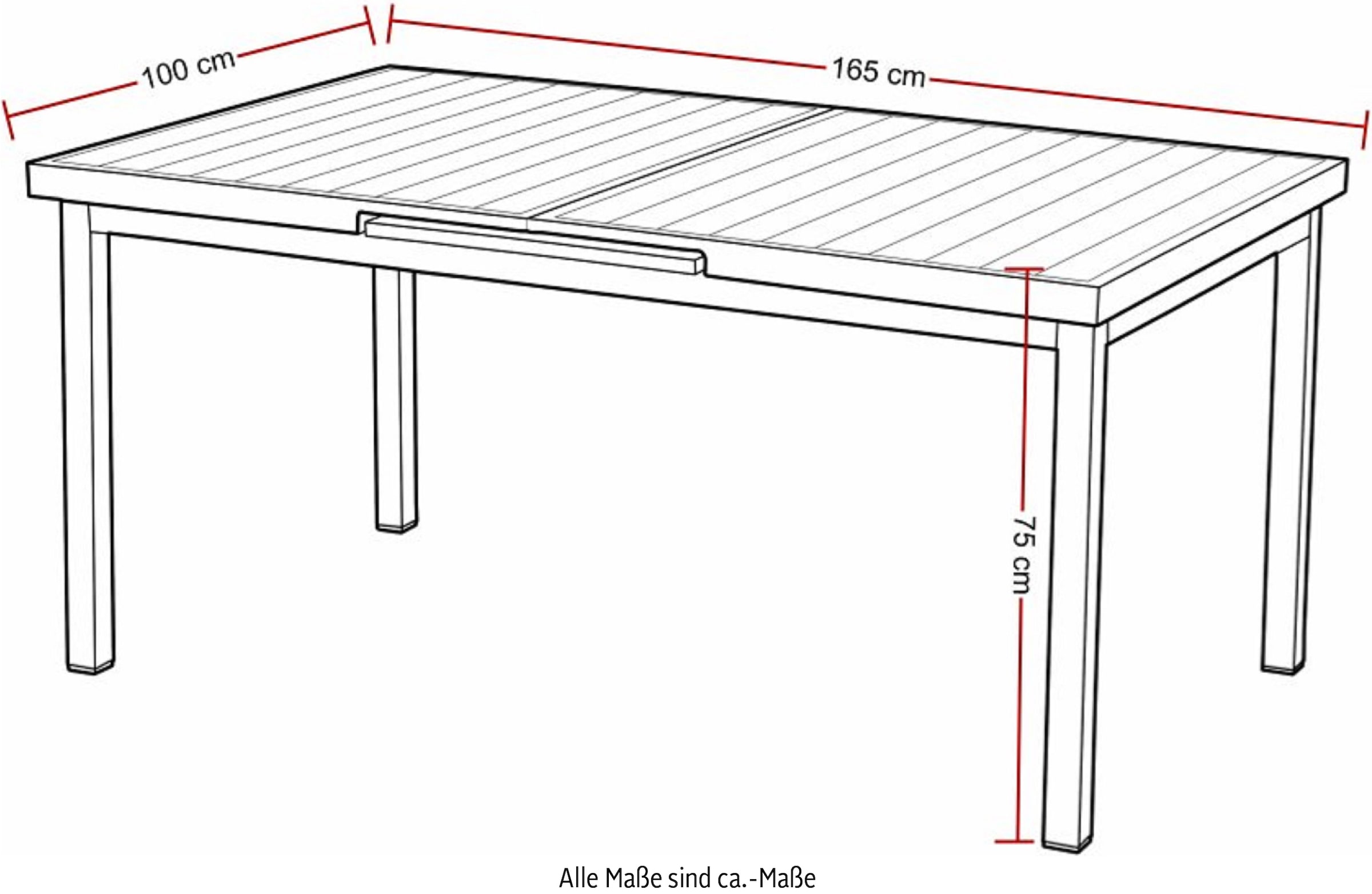 Destiny Garten-Essgruppe »MOLINO IMOLA«, (5 tlg., 4x Sessel, 1x Tisch, inkl. Auflagen), Aluminium, Polywood, Rope