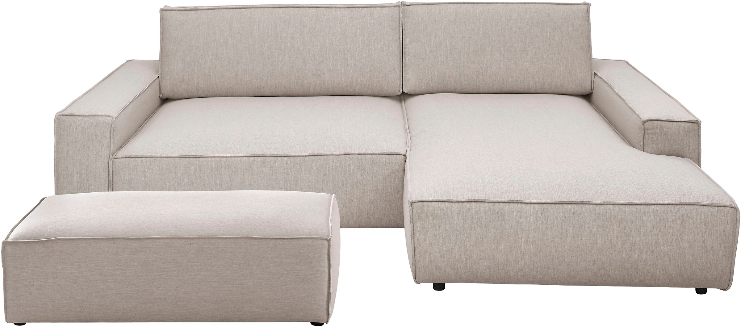 OTTO home Polsterecke »SHERWOOD XXL tief, L-Form, Schlaffunktion, Bigsofa, Cord, Leinenoptik« stellbar zum Schlafsofa (Krokodilverbinder), Cord, Leinenoptik,