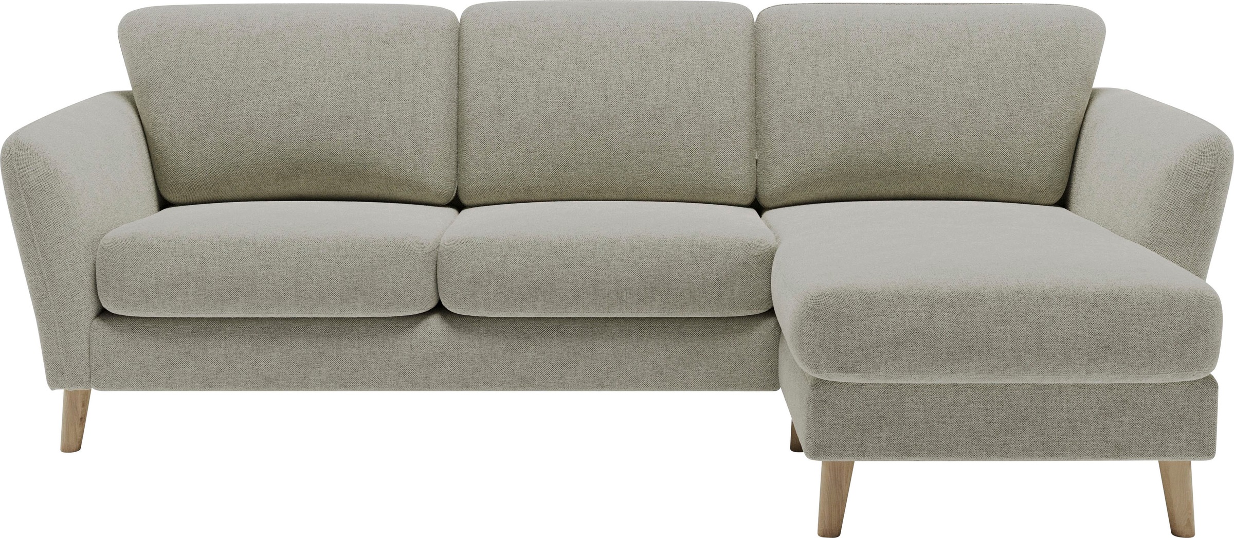 Home affaire Ecksofa »MARSEILLE (242/152cm),L-Form, Rec. rechts/links«, Massivholzbeine aus Eiche, in verschieden Bezügen und Farbvarianten
