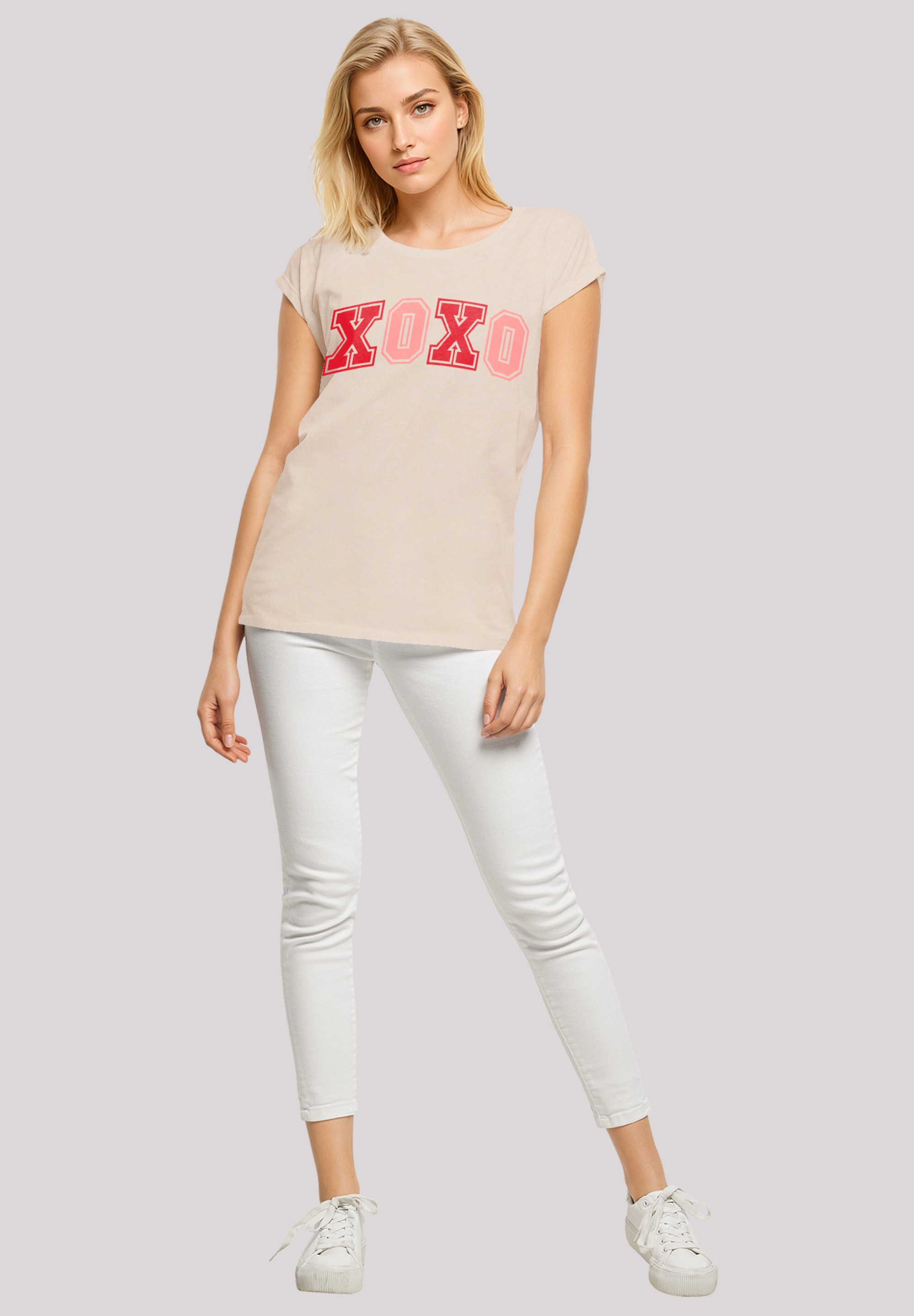 F4NT4STIC T-Shirt »xoxo Varsity College Valentinstag«, Premium Qualität