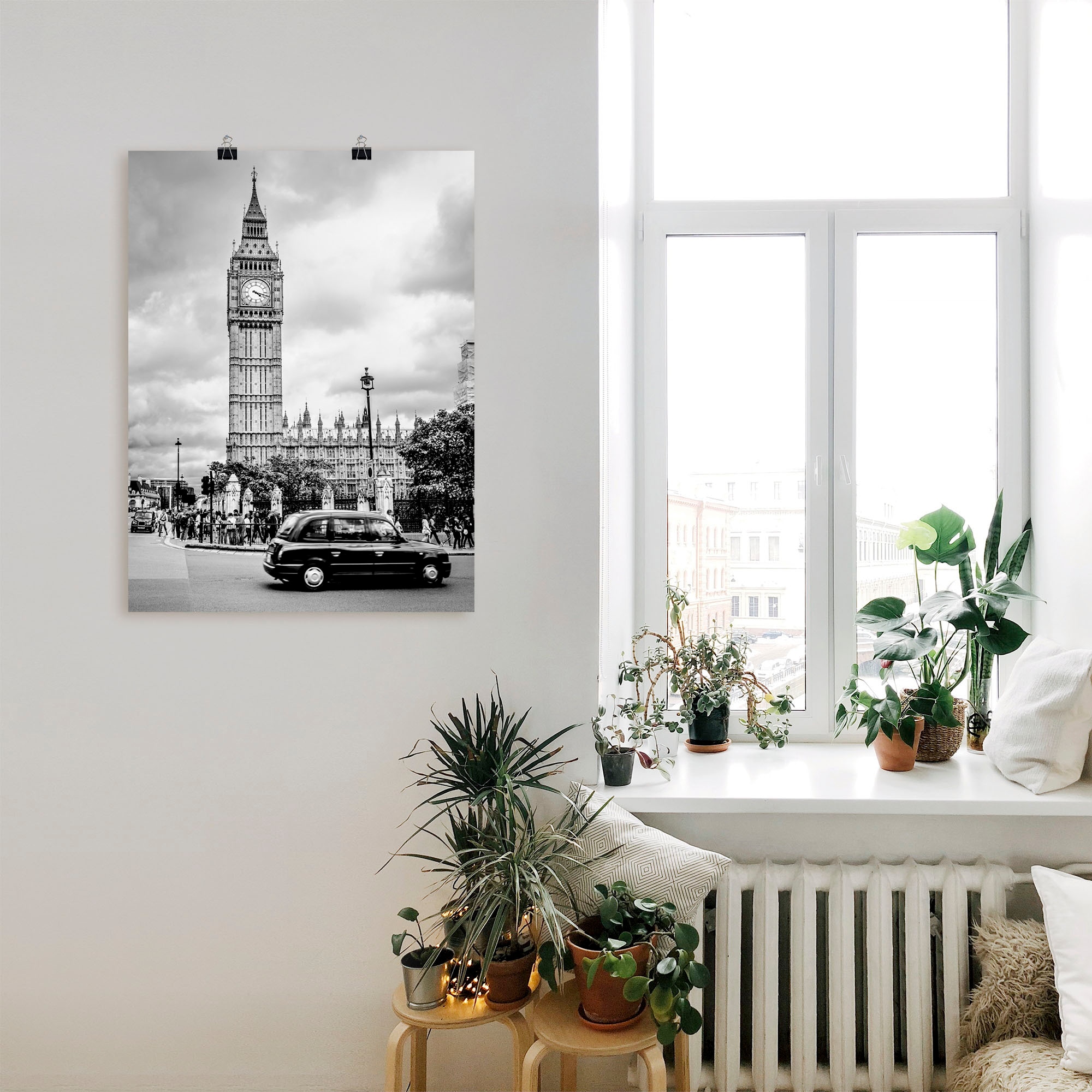 Artland Wandbild »London Taxi und Big Ben«, Gebäude, (1 St.), als Leinwandbild, Poster in verschied. Größen