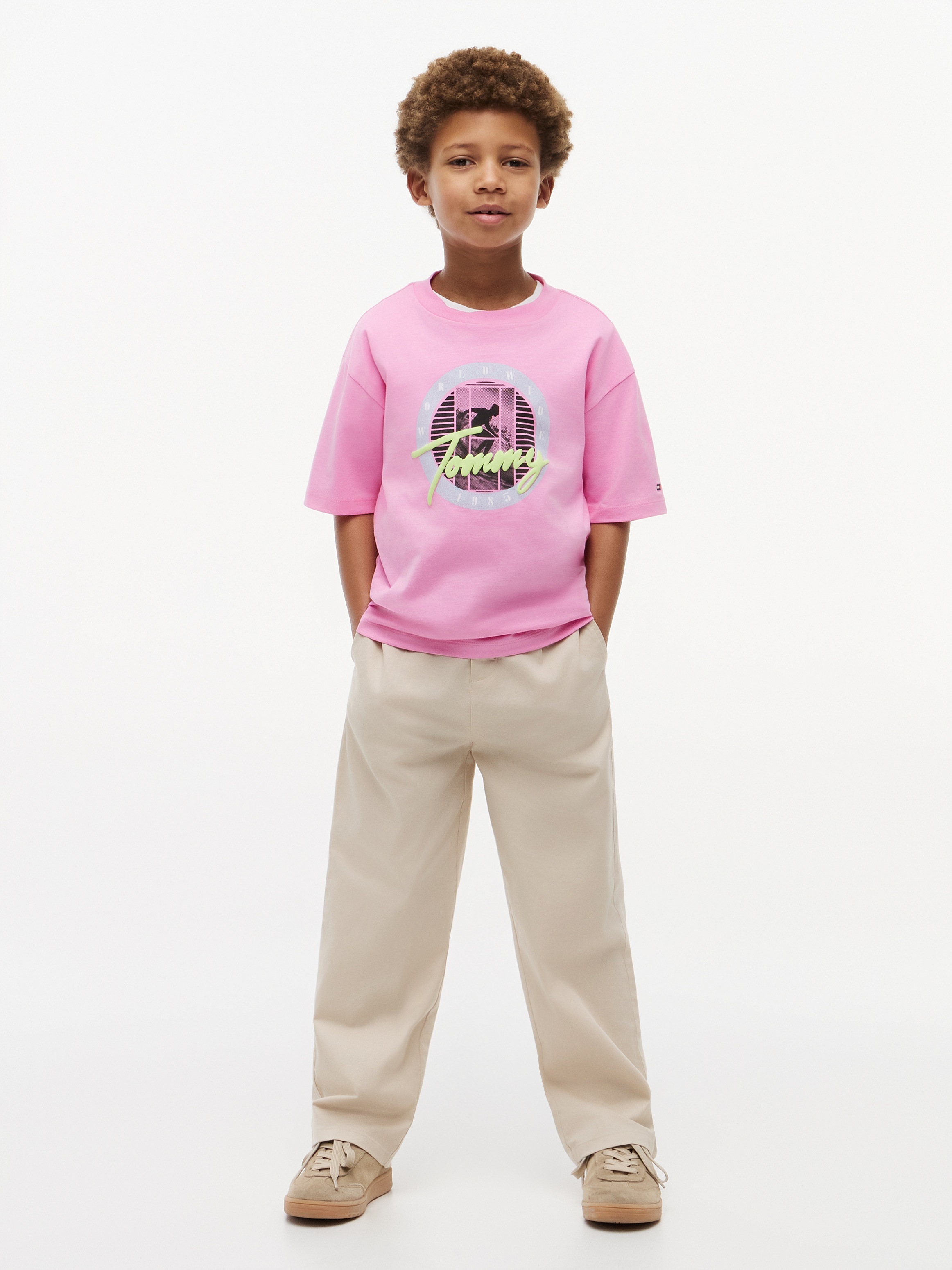 Tommy Hilfiger T-Shirt für Kinder bis 16 Jahre, Regular Fit, cooler Druck