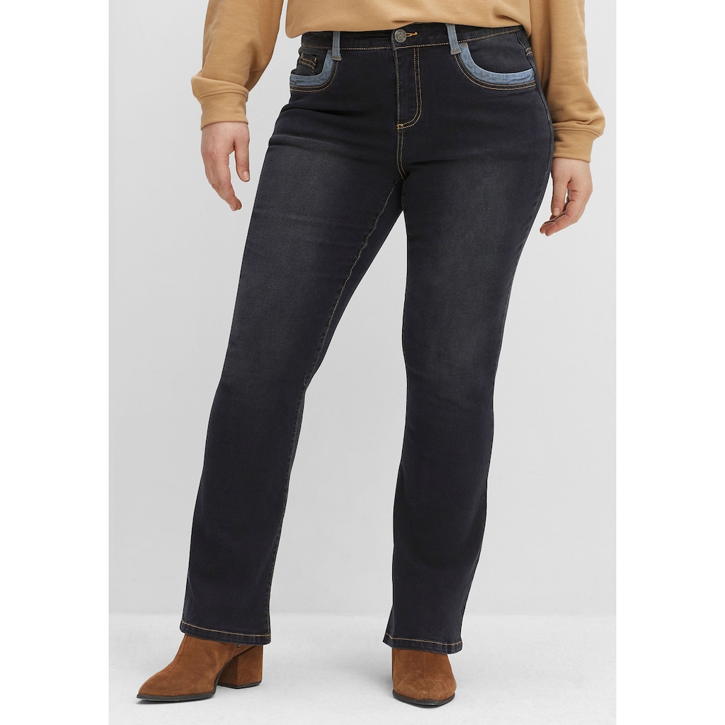 Sheego Bootcut-Jeans »Große Größen« mit Kontrastdetails