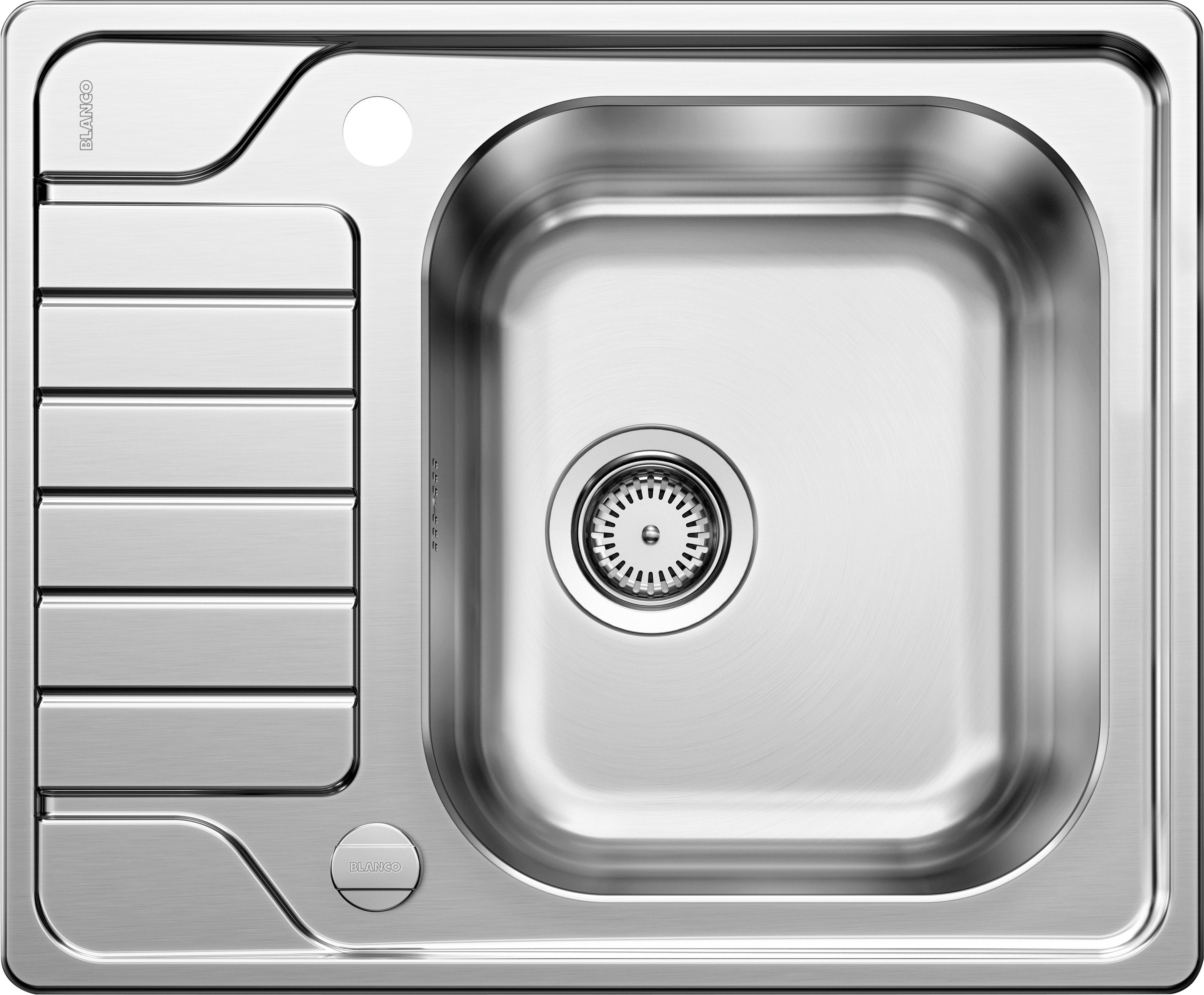 Edelstahlspüle BLANCO, B:50cm H:19cm T:61cmedelstahl, Edelstahl, Küchenspülen, "DINAS 45 S Mini", zum wechselseitigen Einbau geeignet