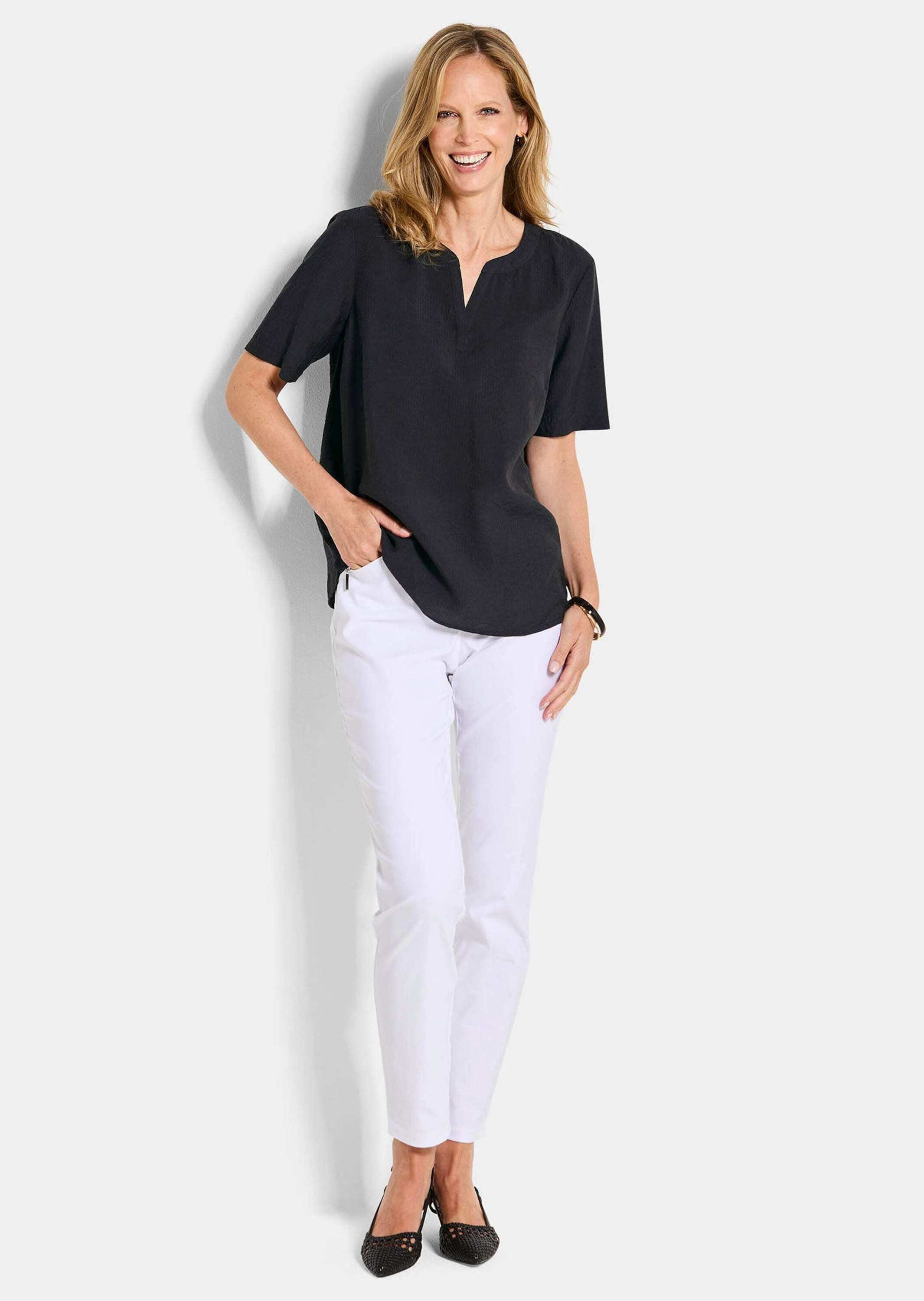 GOLDNER Schlupfbluse "Kurzgröße Blusenshirt mit feiner Streifenstruktur" fi günstig online kaufen