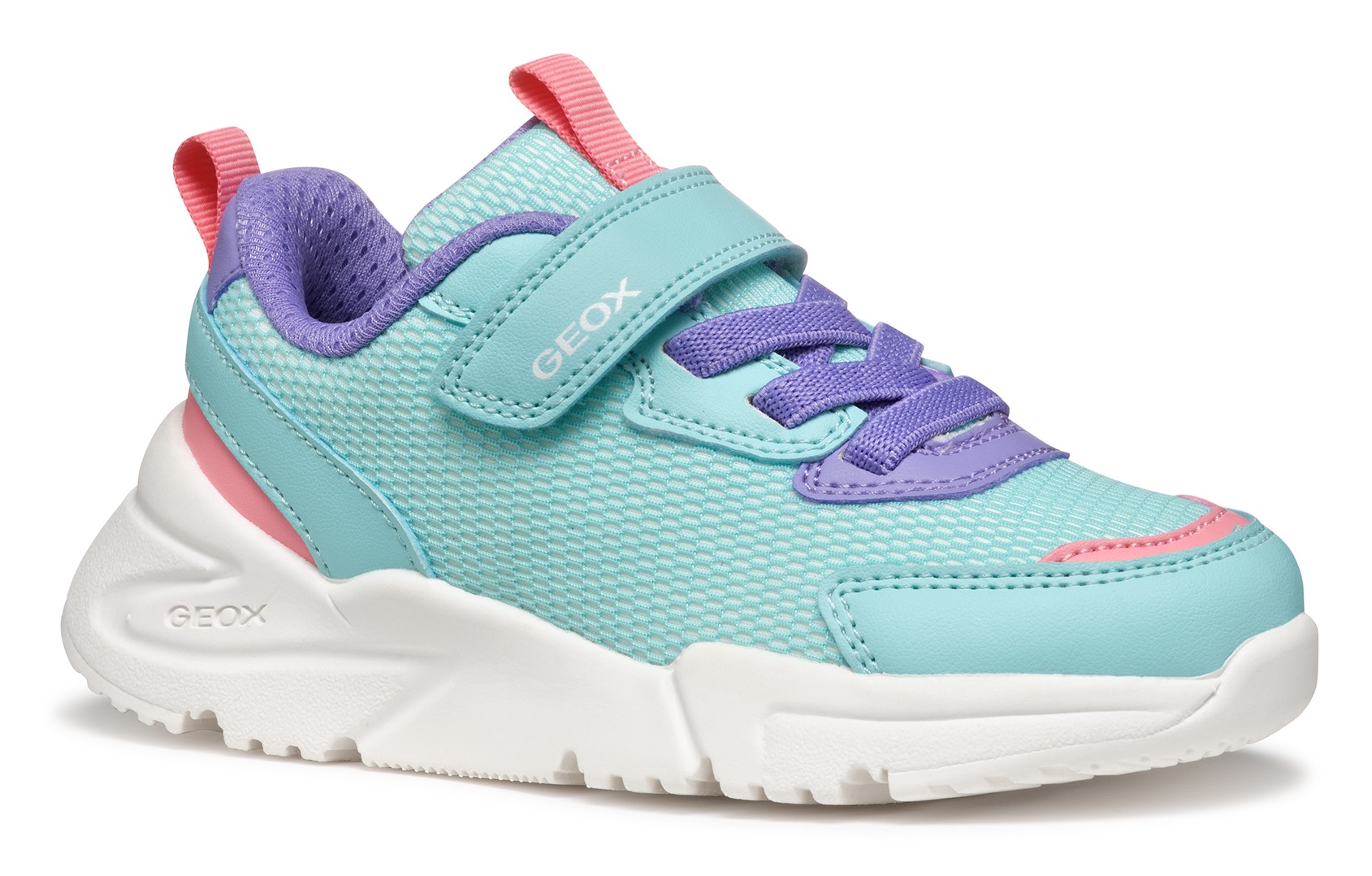 Baskets Geox J Loftus Girl - Taille 28 EU, Couleur Ivory/Silver - Confort Respira Pour Enfants