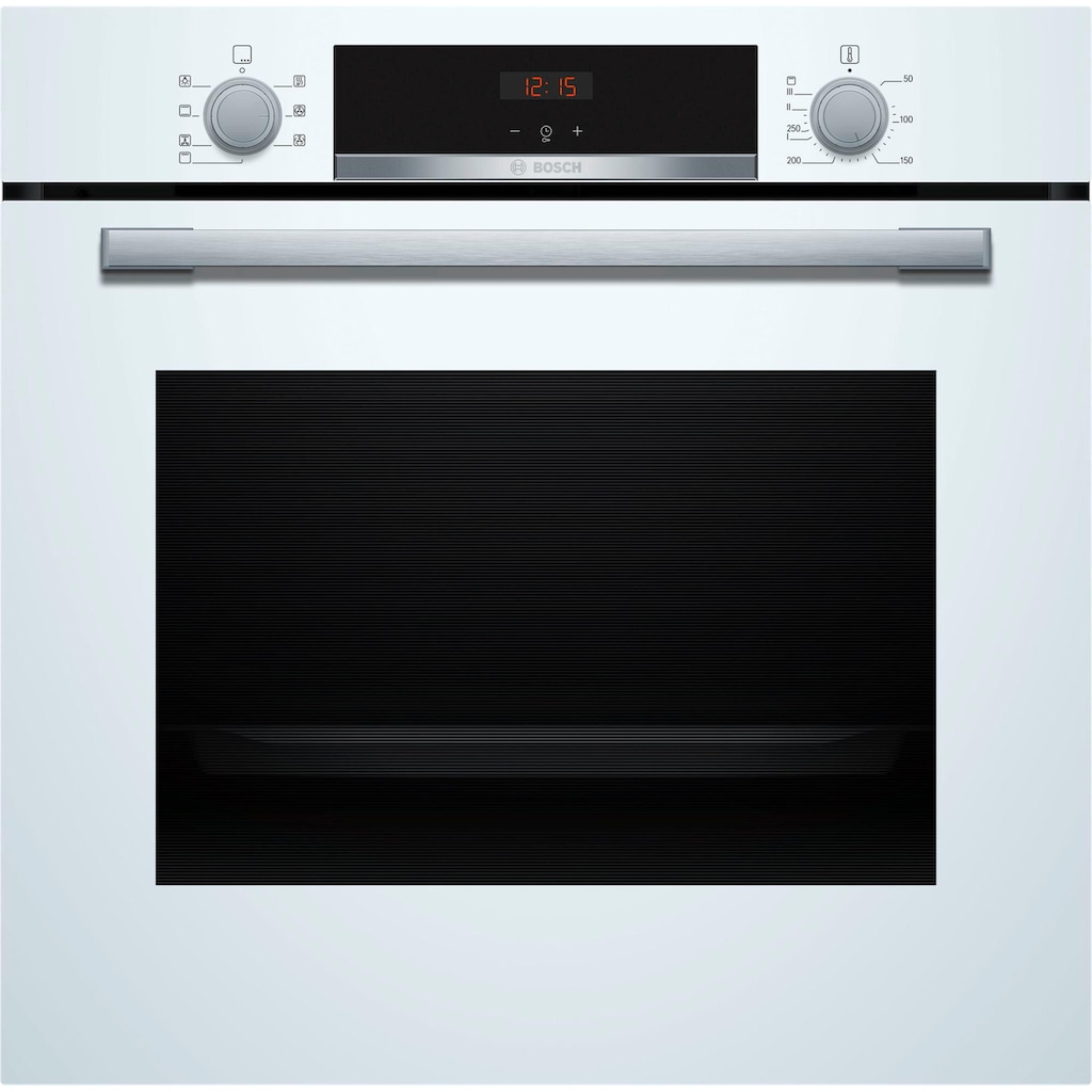 BOSCH Einbaubackofen »HBA533BW1«, 4, HBA533BW1, mit Teleskopauszug nachrüstbar, ecoClean Direct