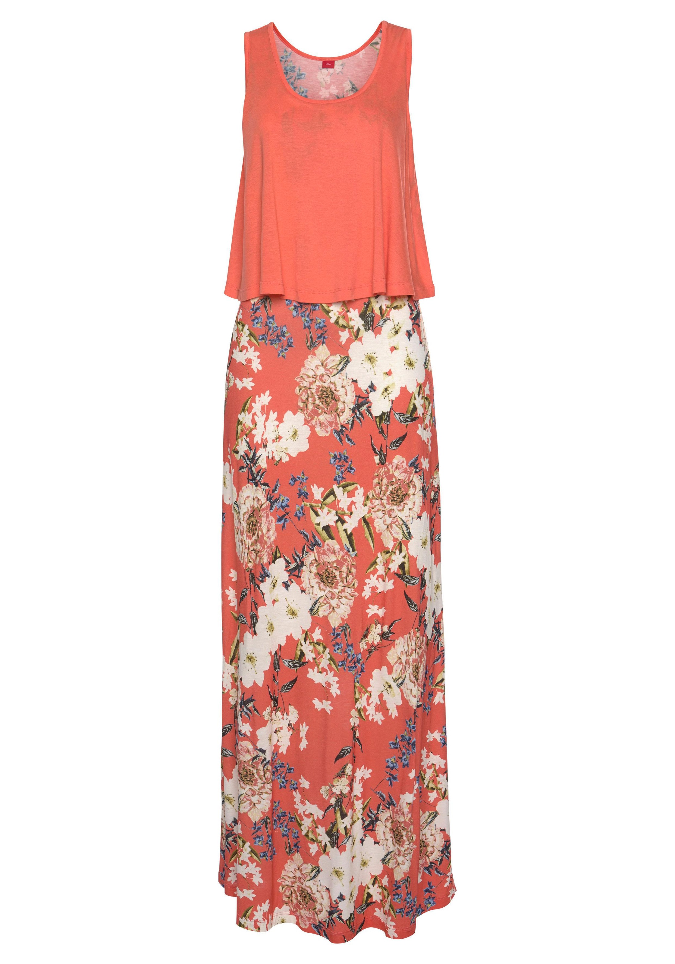 s.Oliver Maxikleid im Lagen-Look mit Blumenprint, günstig online kaufen