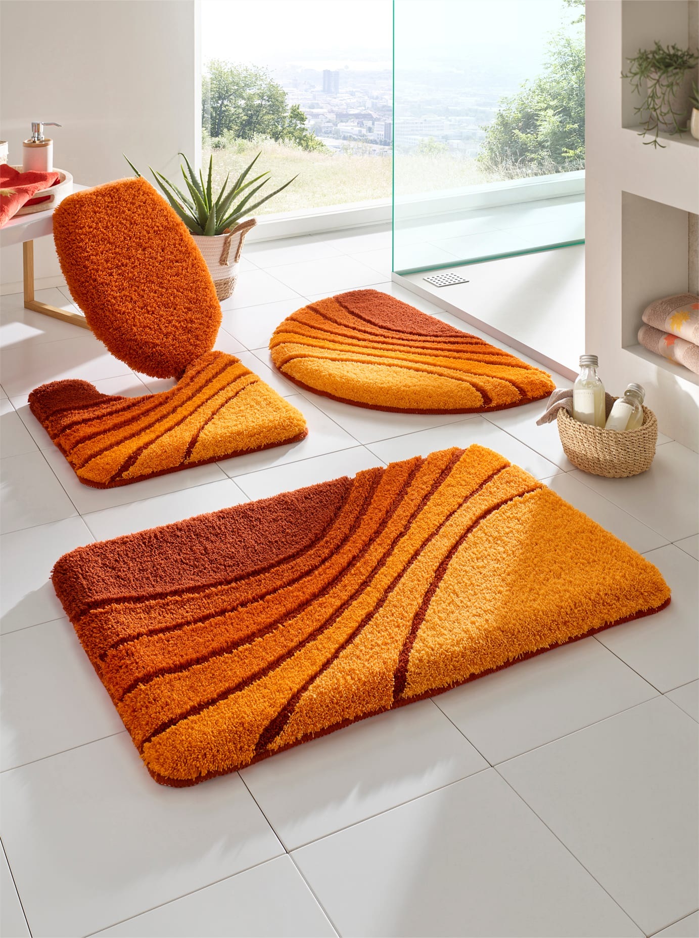 Badematte HAGEMANNterra, vanille, gemustert, Badematten