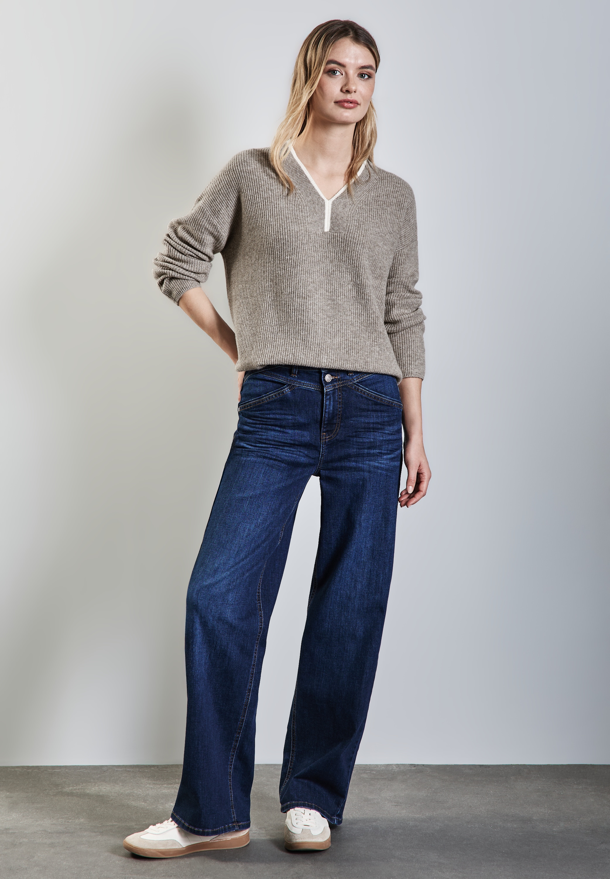 STREET ONE Strickpullover, aus softem Materialmix