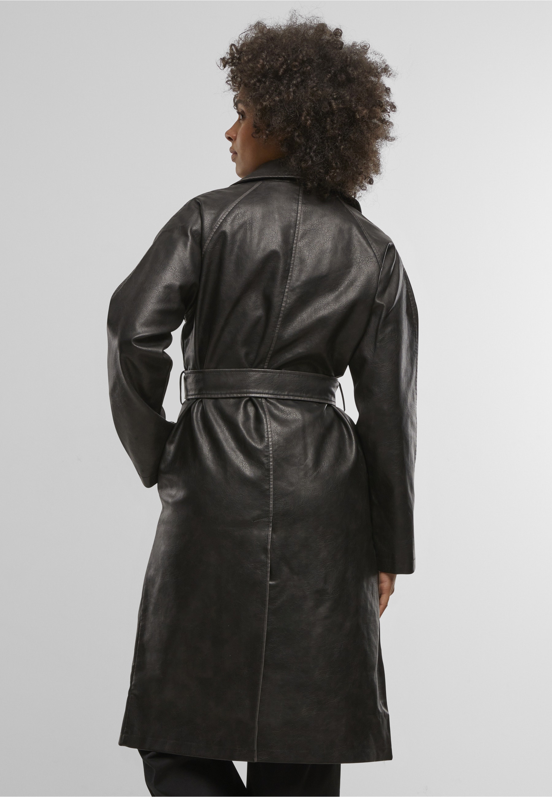 URBAN CLASSICS Winterjacke »Urban Classics Ladies Vintage Trenchcoat« 1 Stk. tlg. ohne Kapuze