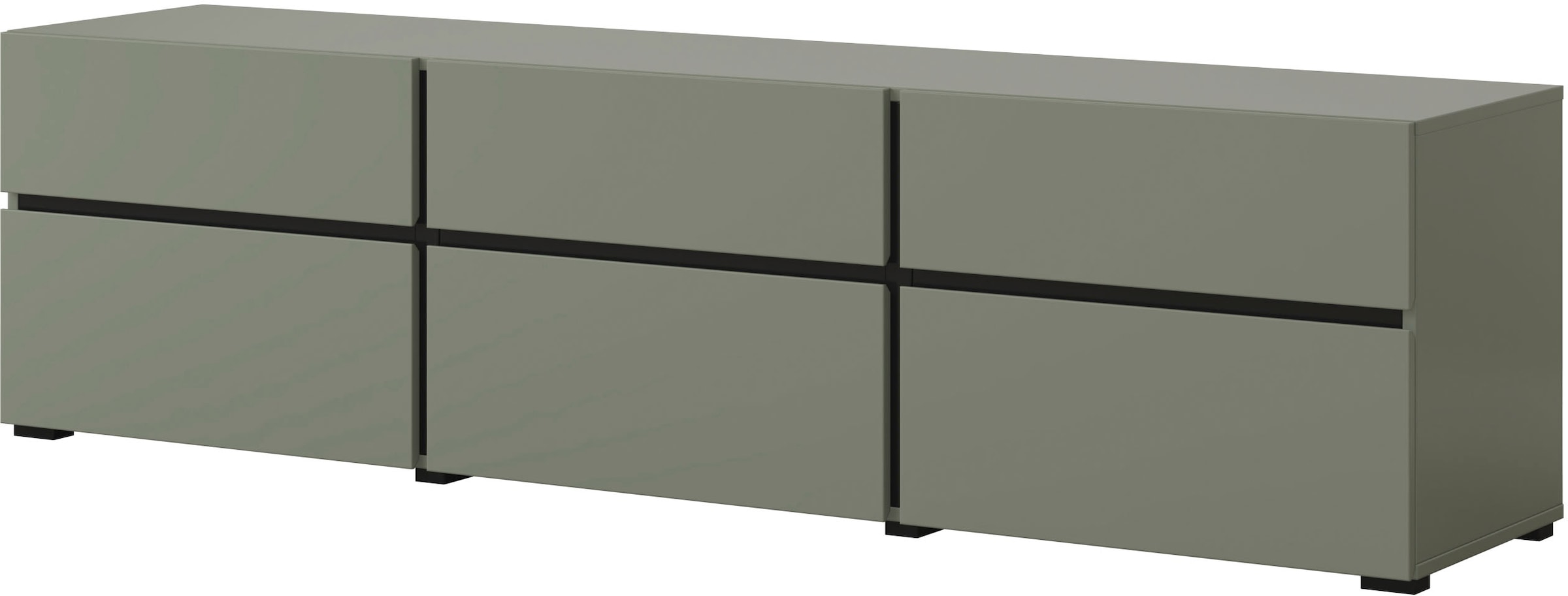 INOSIGN Lowboard »Cross, moderne grifflose TV-Kommode,3 Klappen/3 Schubkästen«, Breite 180 cm, TV-Schrank mit viel Stauraum, TV-Board