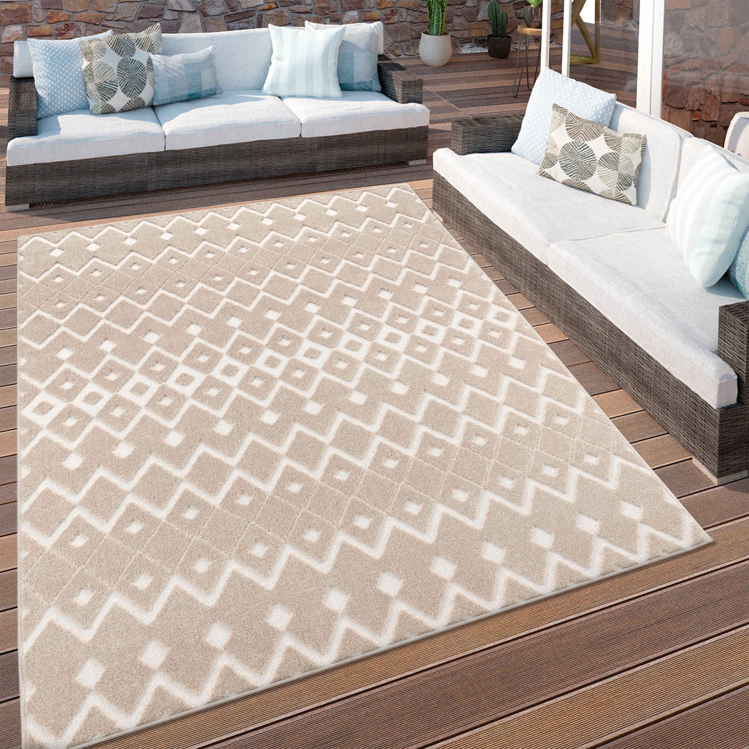 Paco Home Teppich | auch Rauten, Läufer, Outdoor geeignet kaufen Effekt, 868«, BAUR Hoch-Tief und In- als »Stilo rechteckig