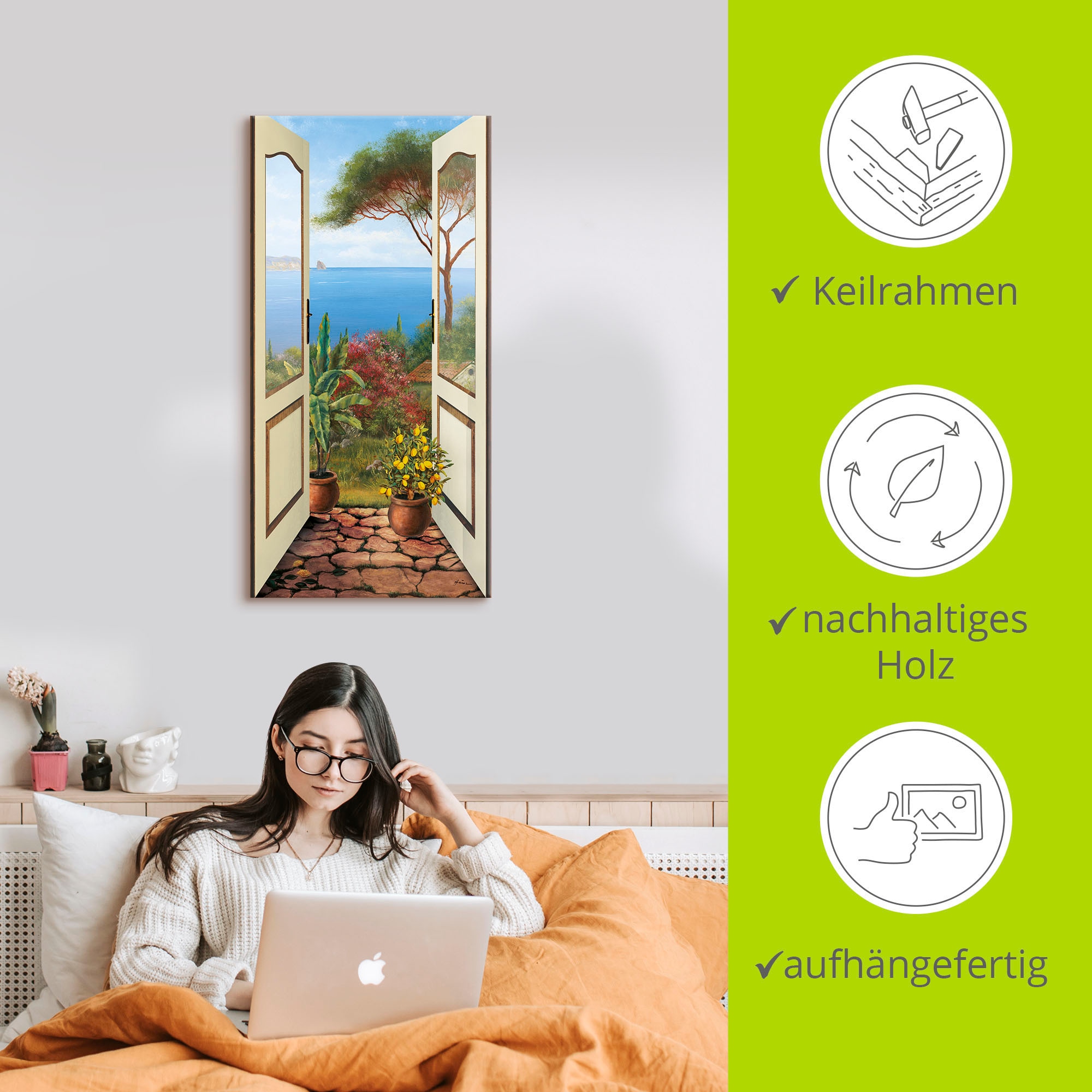 Artland Wandbild »Veranda am Meer«, Küstenbilder, (1 St.), als Alubild, Outdoorbild, Leinwandbild, Poster, Wandaufkleber