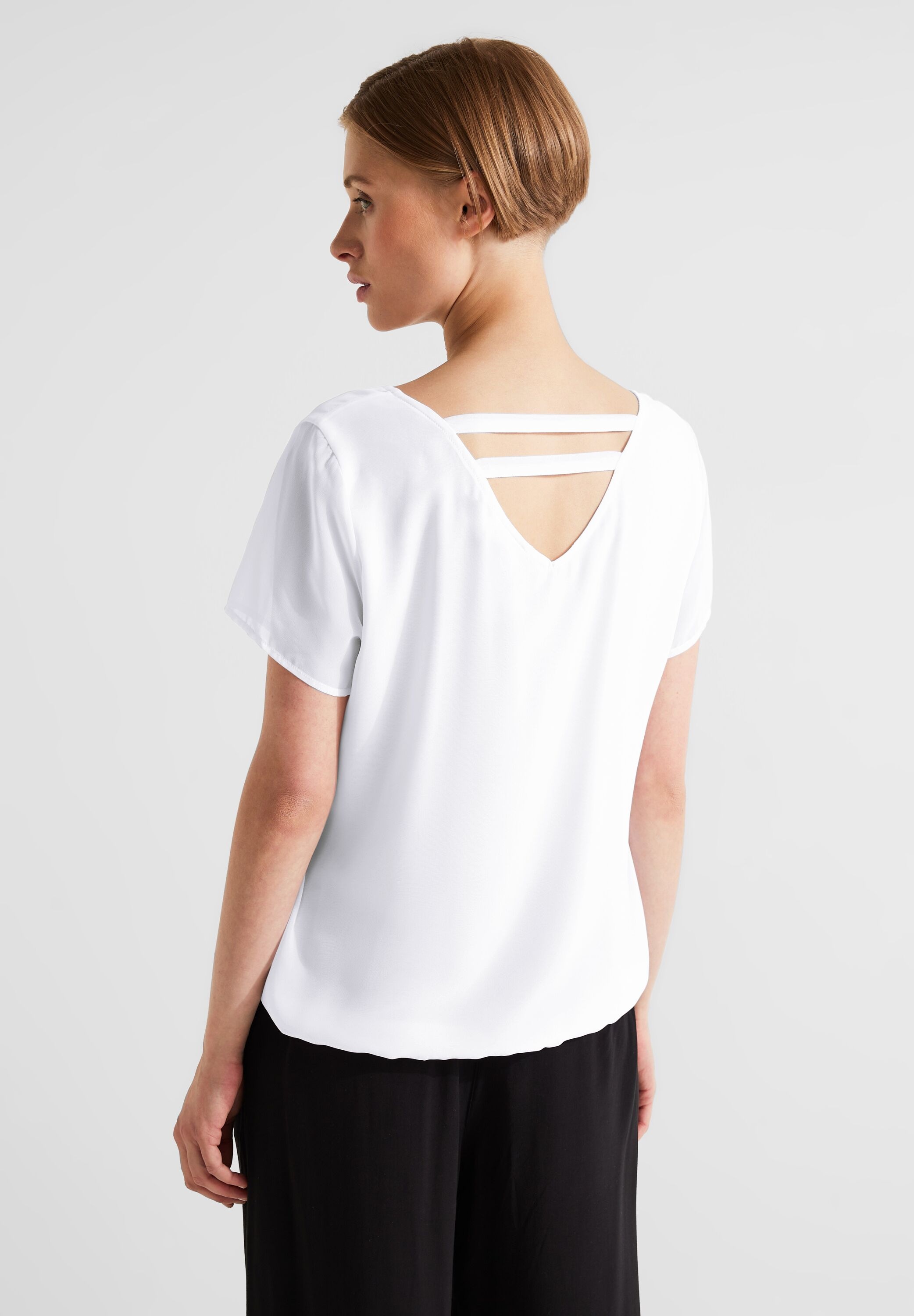 STREET ONE Chiffonbluse, mit Elastiksaum