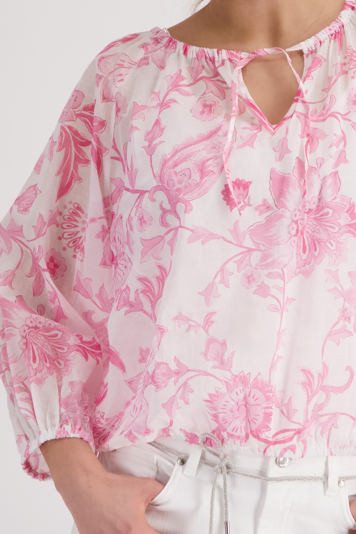 Monari Langarmbluse »Bluse Blumendruck allover« Regular fit mit Blumenmuster