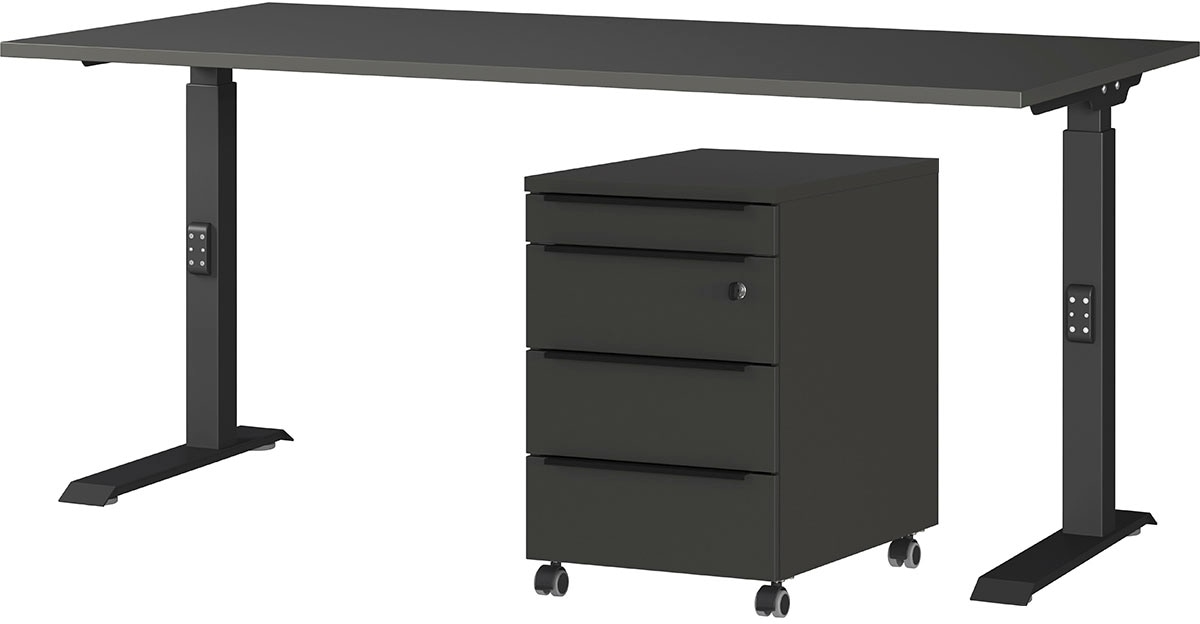 GERMANIA Büromöbel-Set "Mailand" 2 tlg. inkl. Schreibtisch und Rollcontaine günstig online kaufen