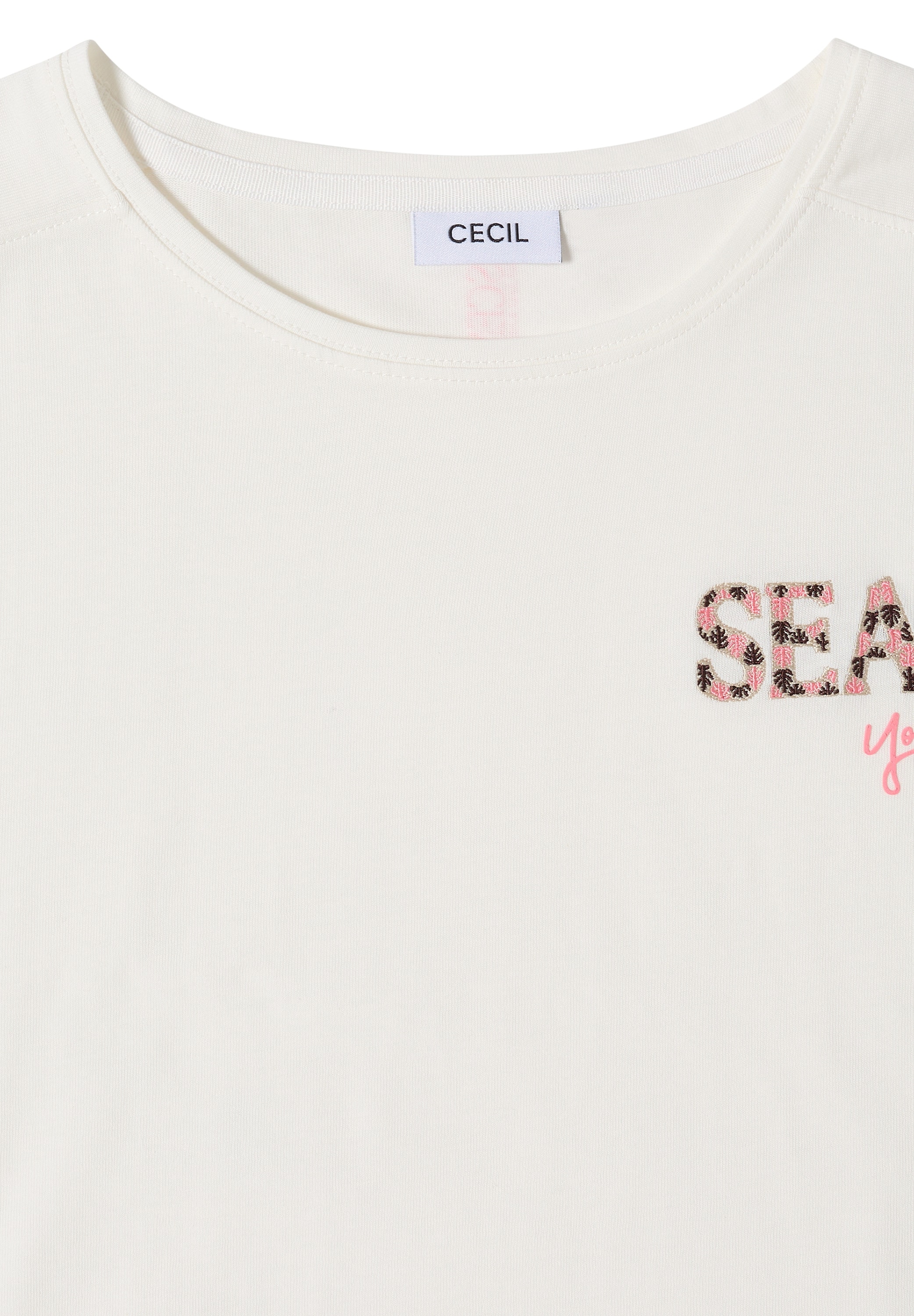 Cecil Kurzarmshirt Sommershirt mit Rundhals und Embroidery