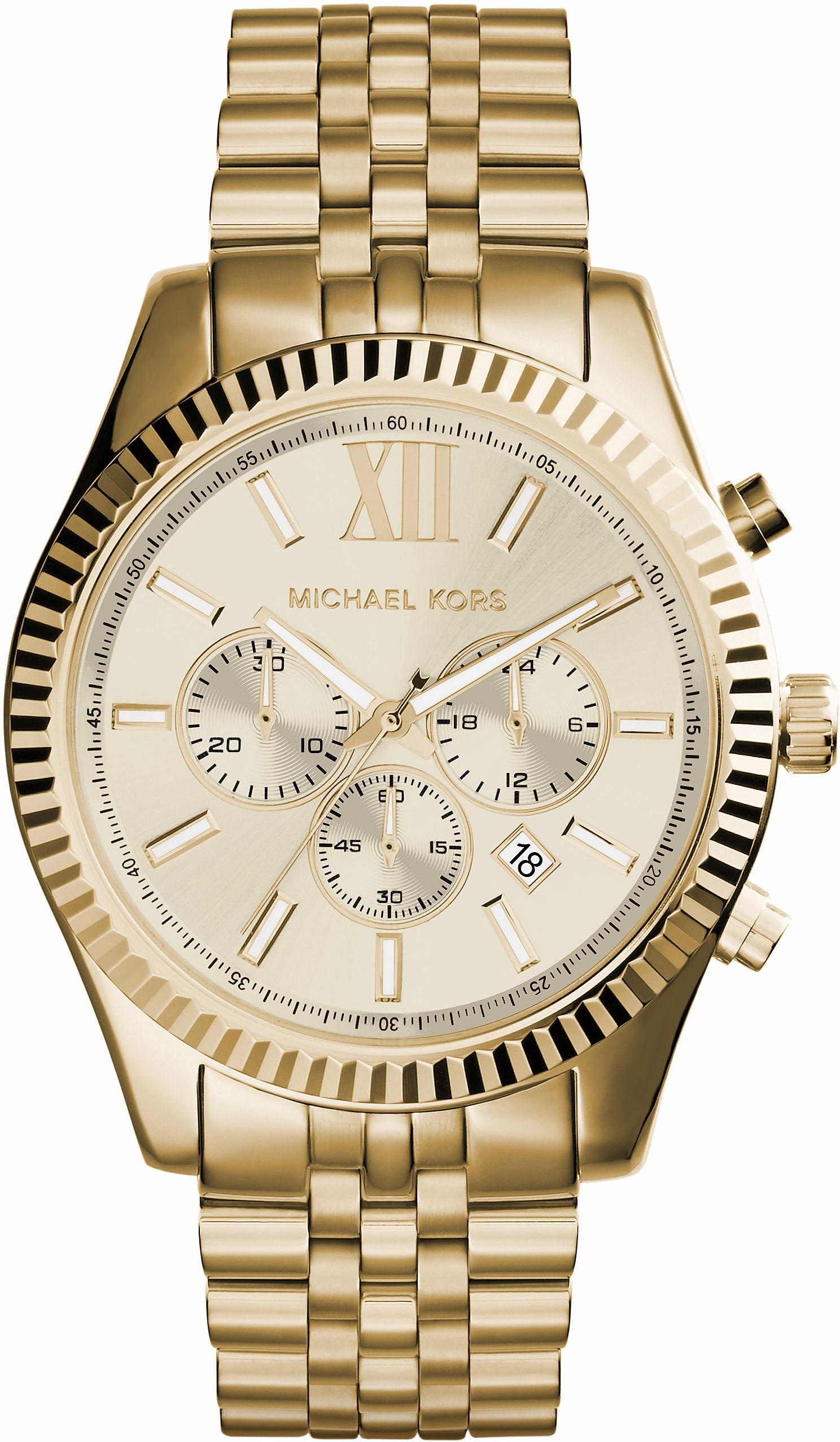 MICHAEL KORS Chronograph »LEXINGTON, MK8281«, Quarzuhr, Armbanduhr, Herrenuhr, Stoppfunktion, 12/24-Std.-Anzeige