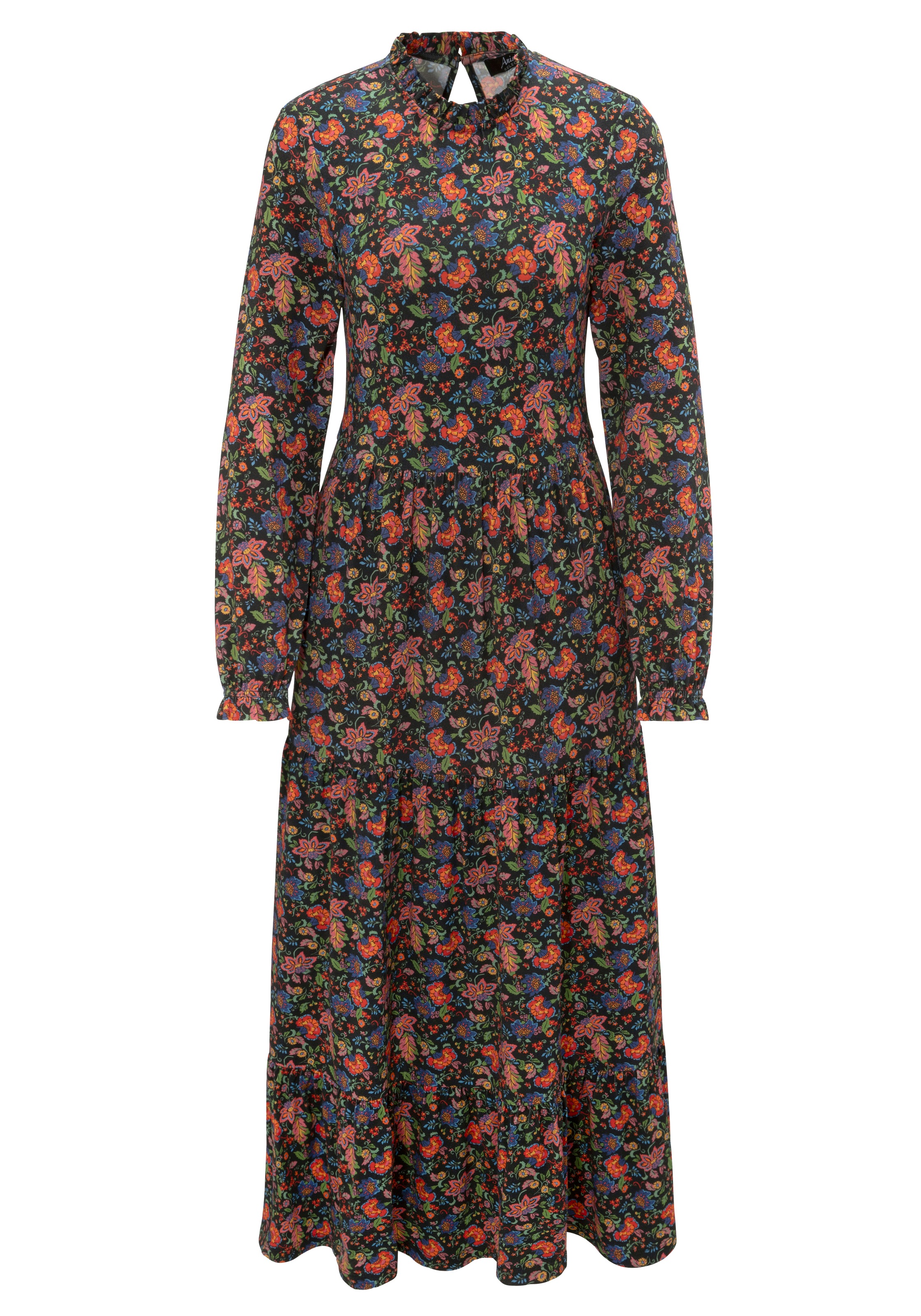 Aniston SELECTED Jerseykleid, mit Rüschen am Ausschnitt - NEUE KOLLEKTION