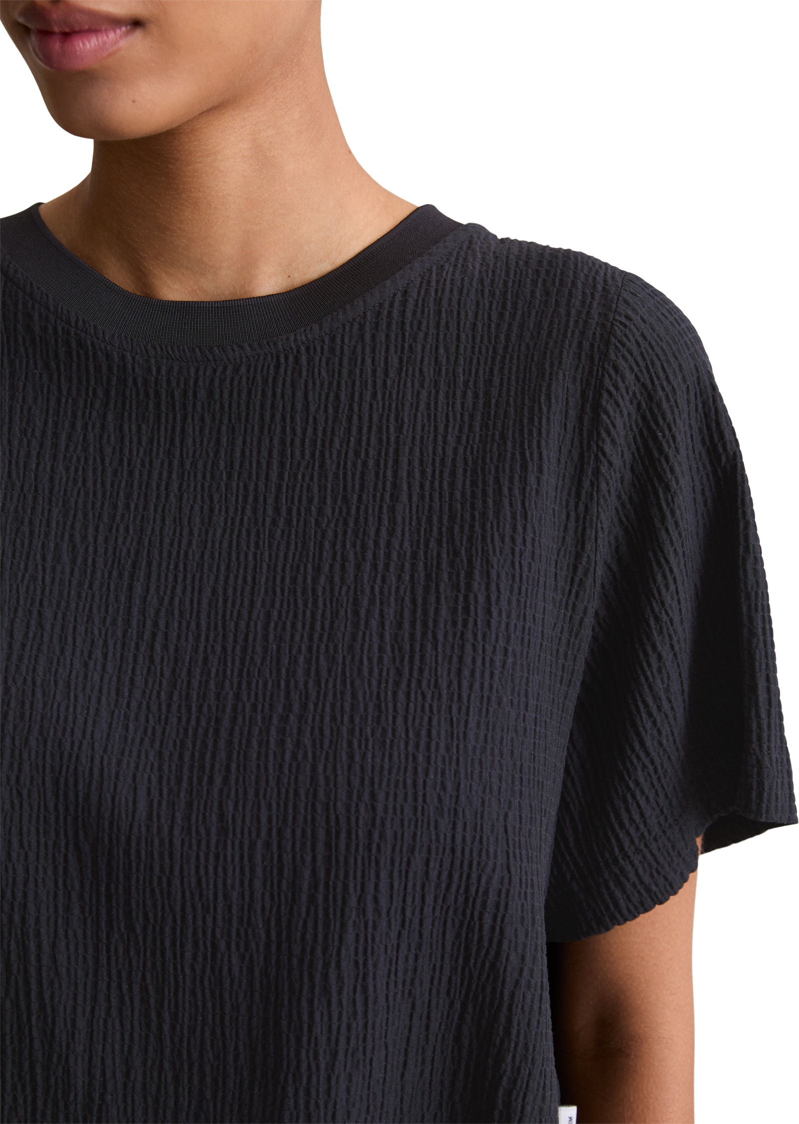 Marc O'Polo DENIM Blusenshirt, relaxed fit, mit markanter Struktur, cropped