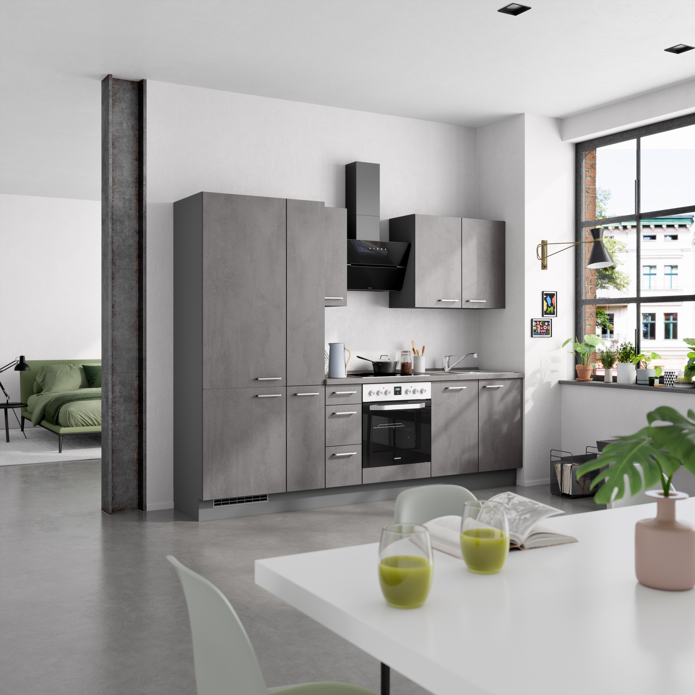 nobilia® Küchenzeile »"Riva II"«, vormontiert, Ausrichtung wählbar, Breite 270 cm, wahlw. mit E-Geräten