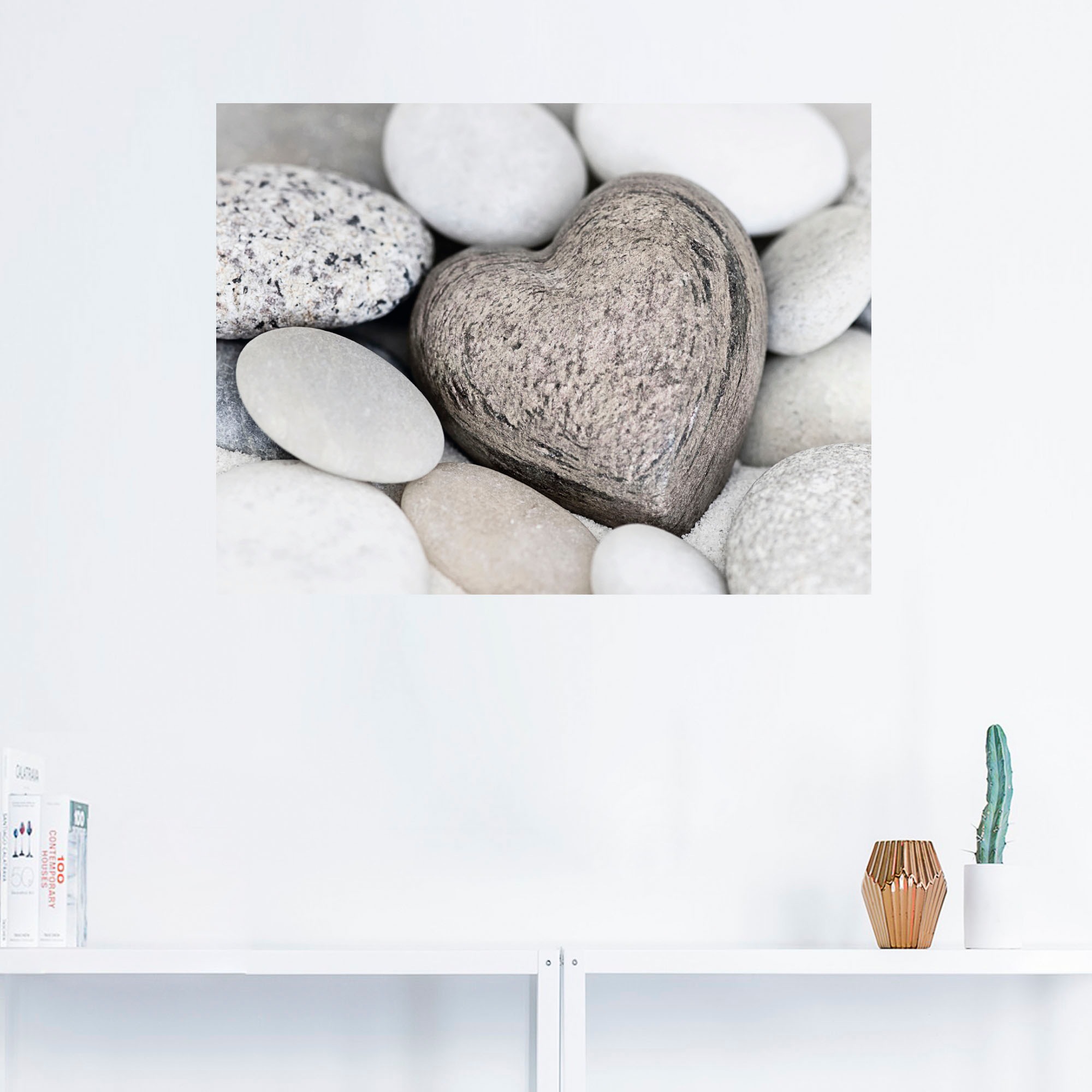 Artland Wandbild "Steinherz", Zen, (1 St.), als Leinwandbild, Poster, Wanda günstig online kaufen