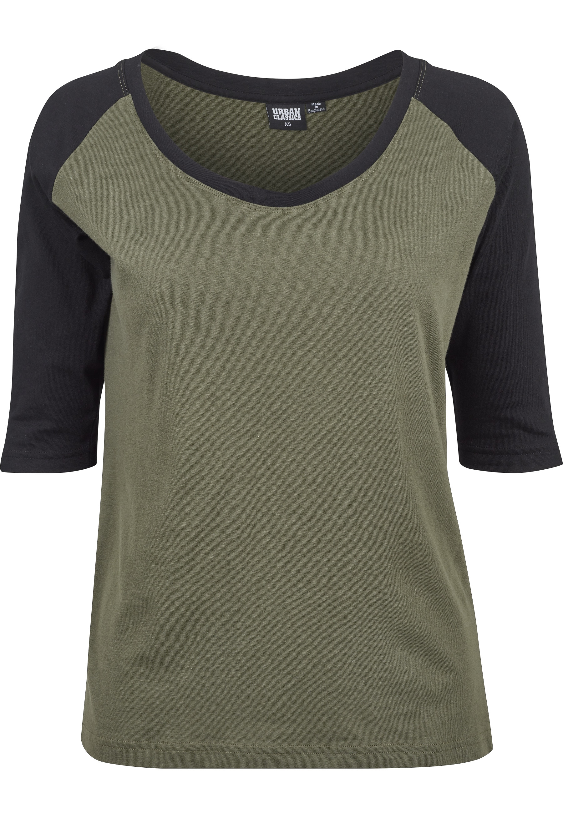 URBAN CLASSICS Kurzarmshirt »Urban Classics Damen Ladies 3/4 Contrast Raglan Tee« 1 Stk.