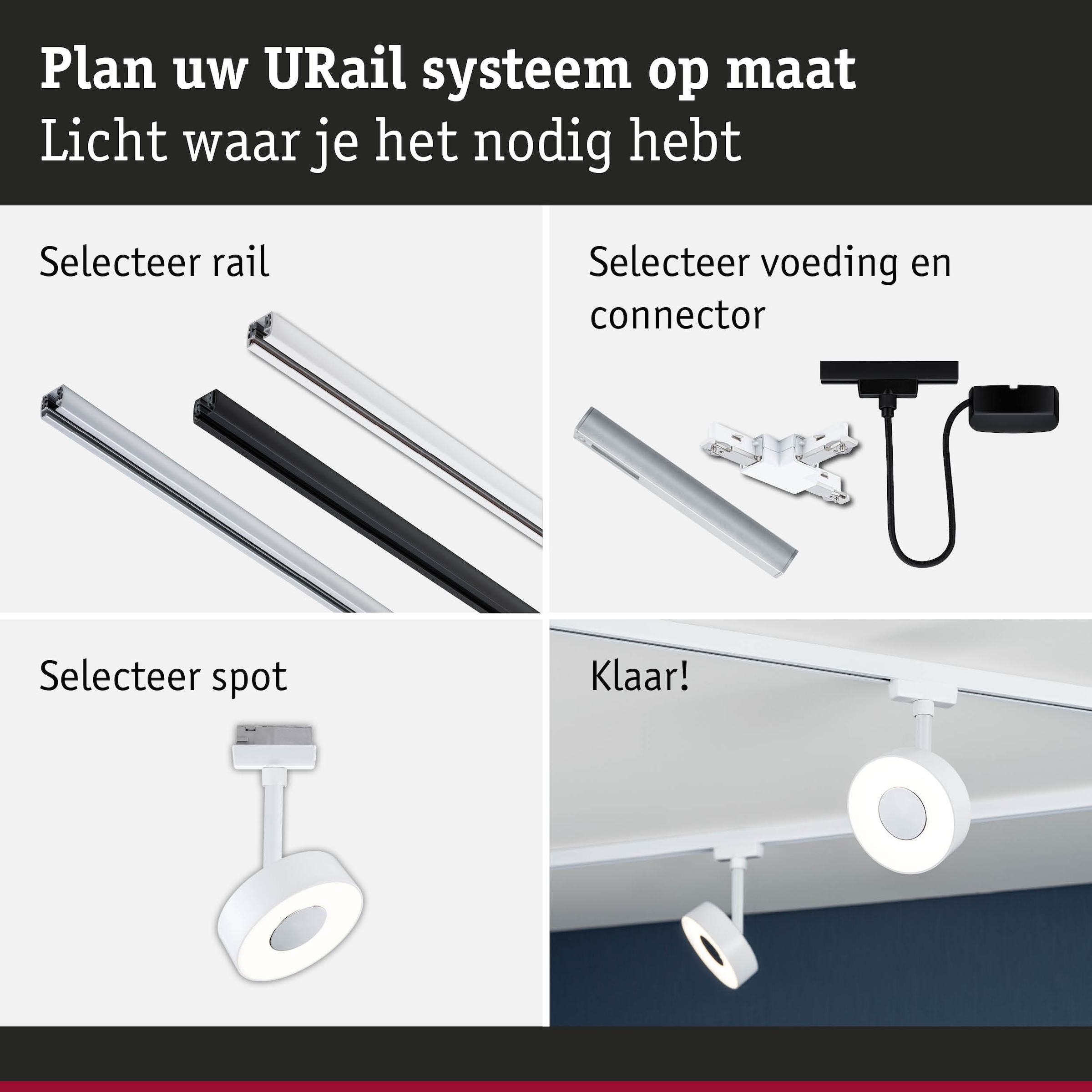 Paulmann Schienensystem-Leuchten »URail LED Schienenspot 3-Step-Dim Circle Einzelspot Signalweiß«, (1 tlg.), Memoryfunktion, mehrere Helligkeitsstufen