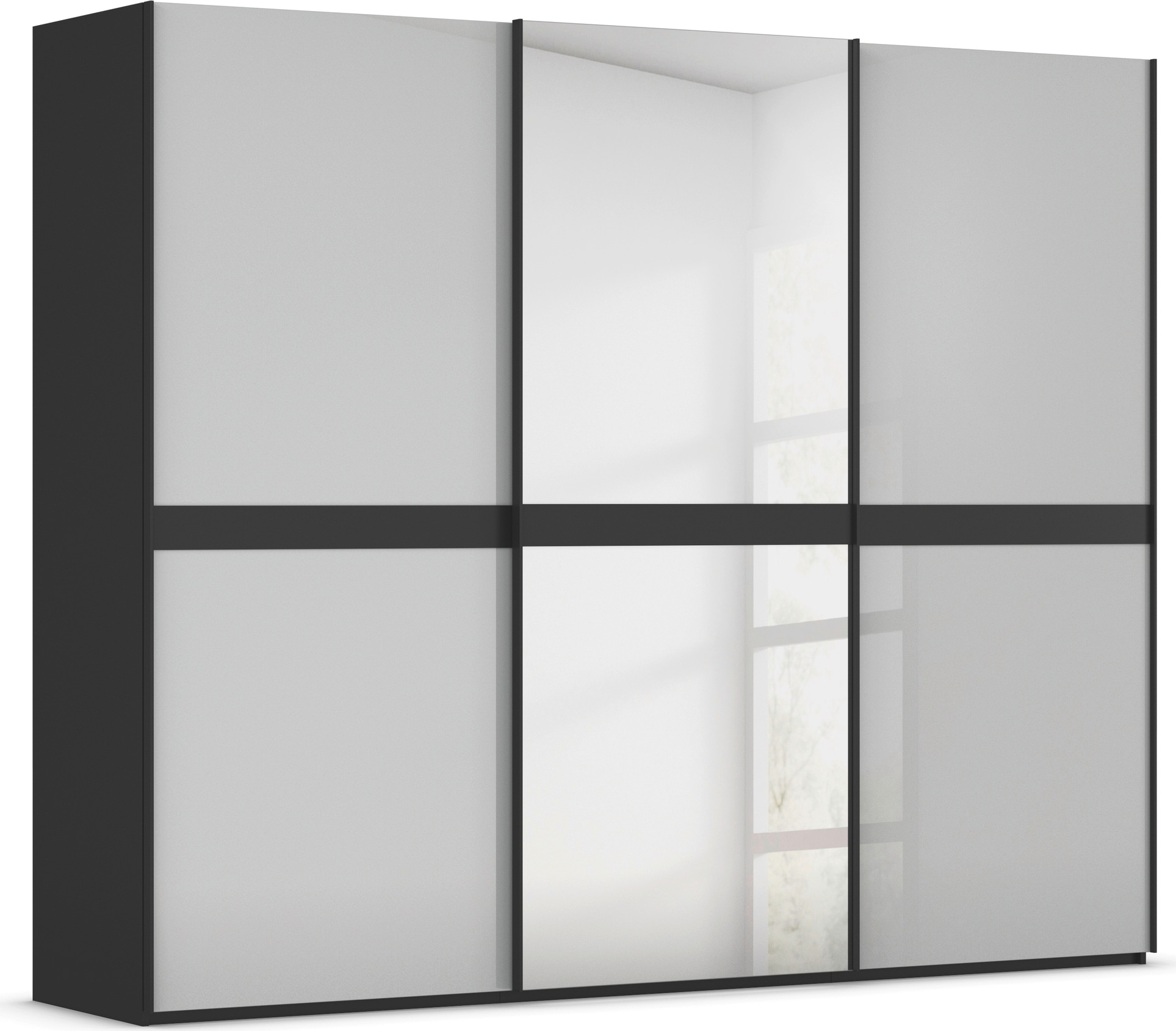 rauch "Kleiderschrank Schrank Garderobe Schlafzimmerschrank SCALE-LINE" edle Optik mit Bauchbinde mit Glas/Spiegel-Front MADE IN GERMANY