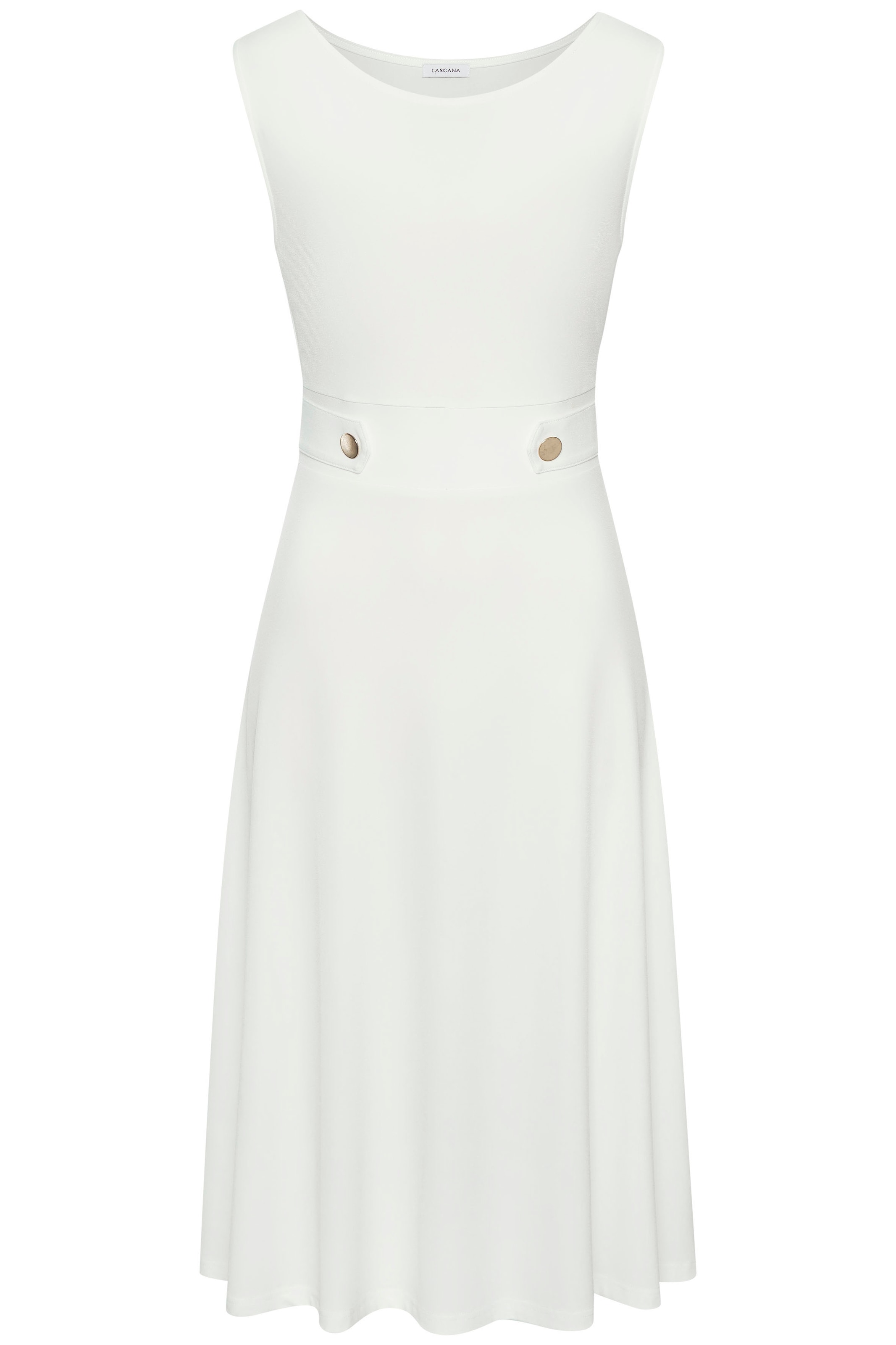 LASCANA Midikleid, mit dekorativen Riegeln und goldenen Zierknöpfen, bügelfrei