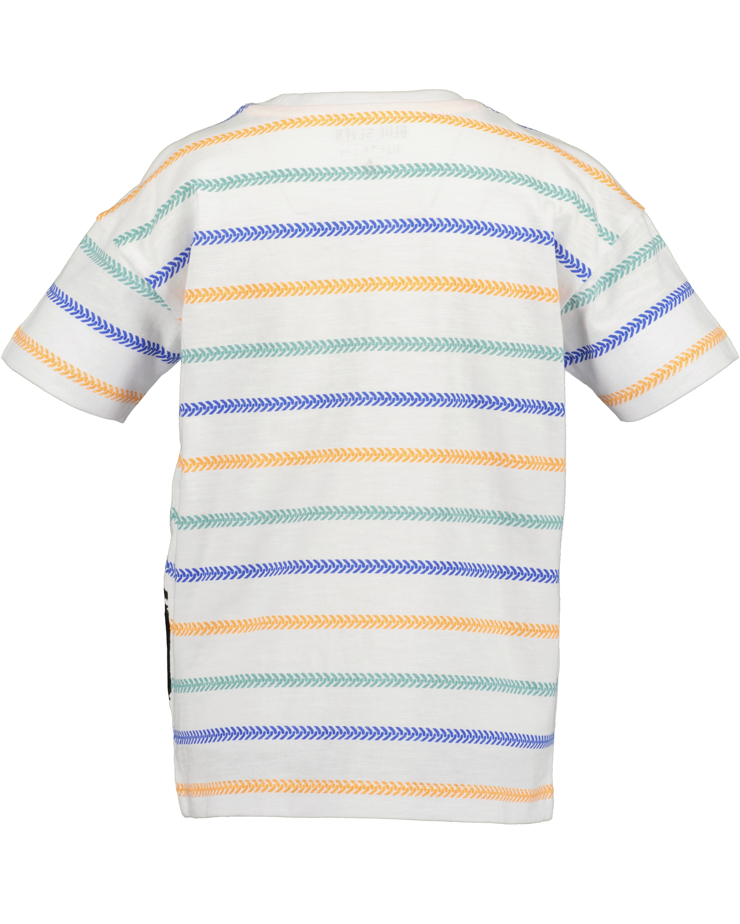 Blue Seven T-Shirt mit geringeltem, gestreiftem und bedrucktem Design, Allover-Druck